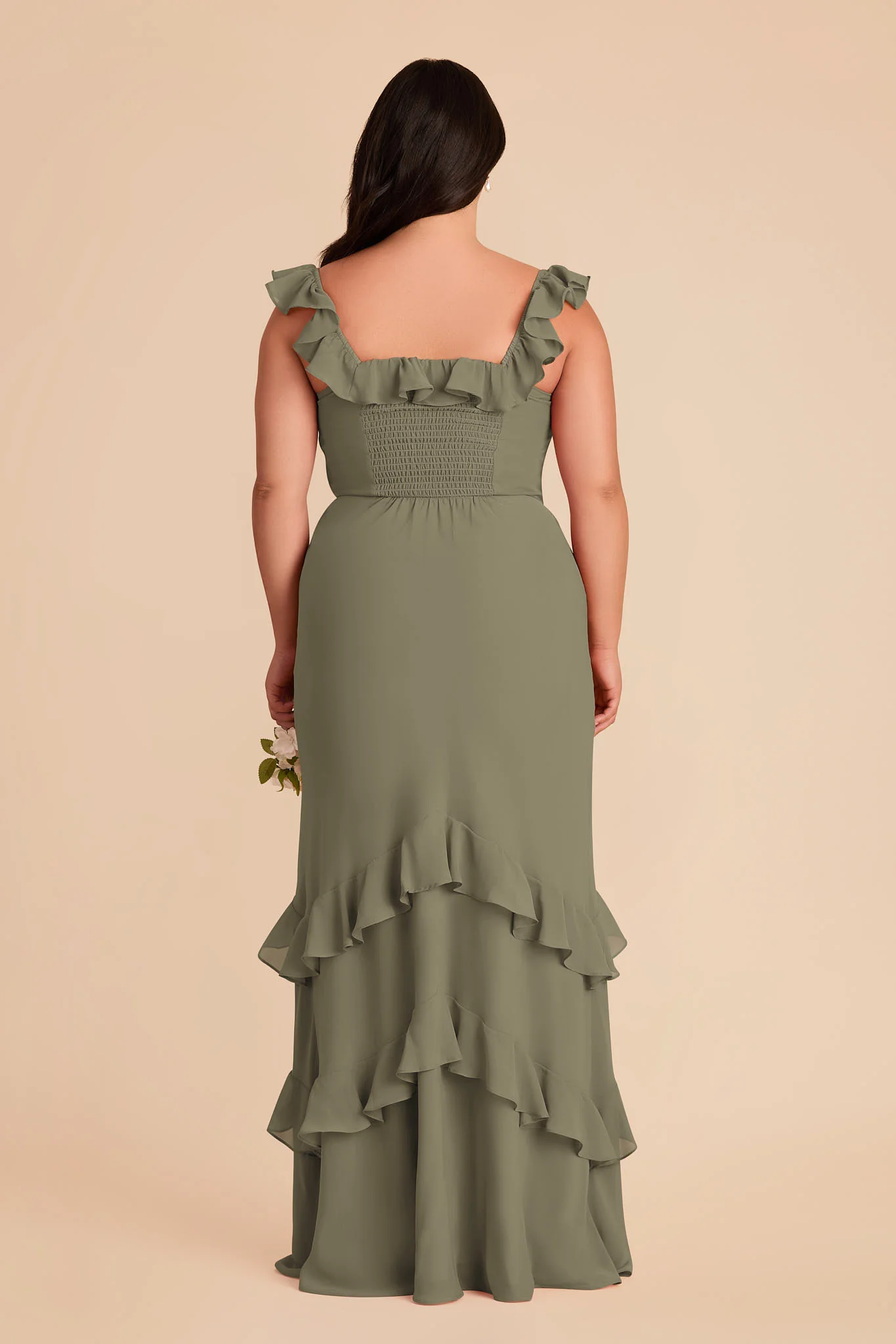 Luna Chiffon Dress - Thyme - Image 9