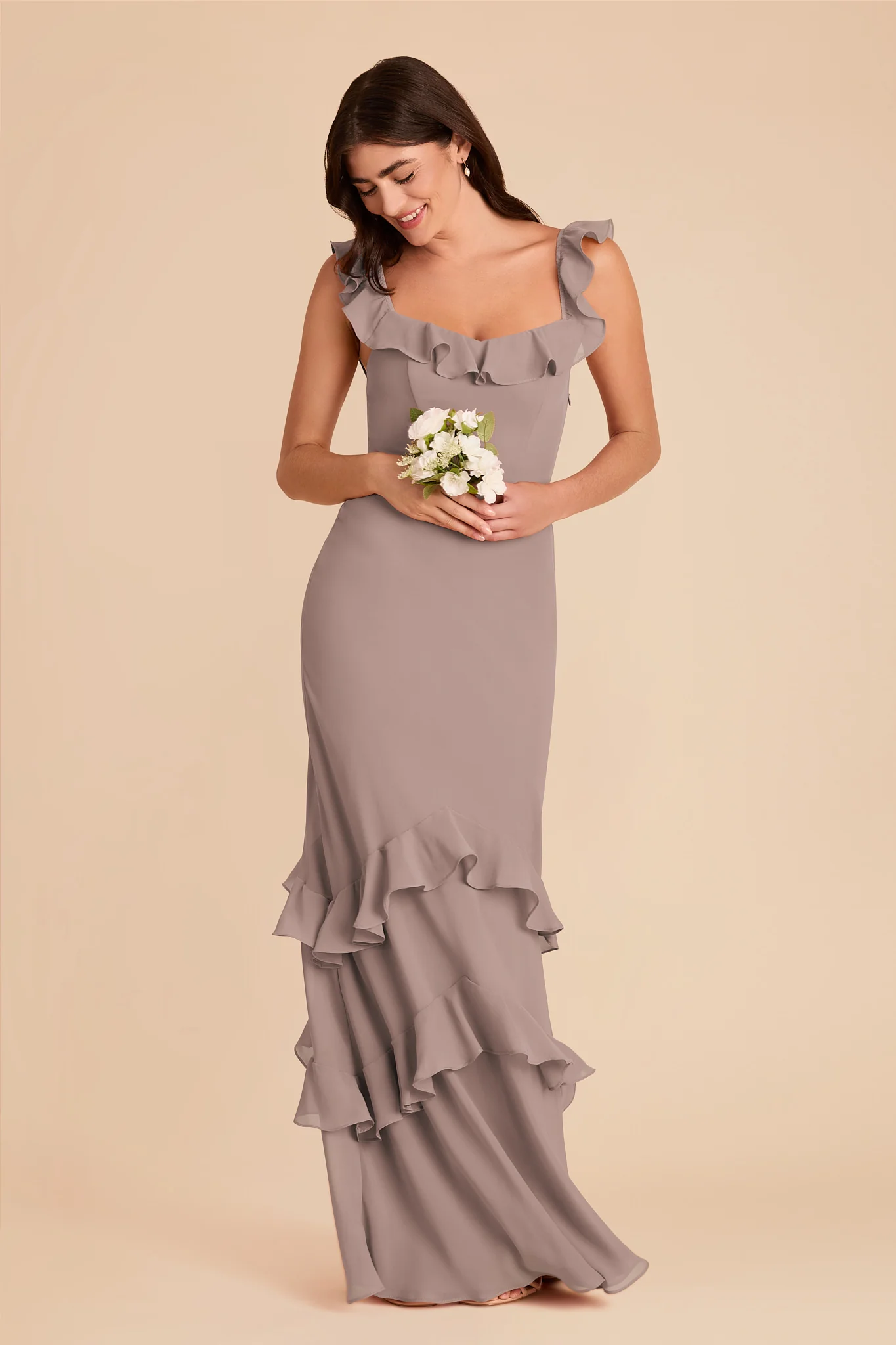 Luna Chiffon Dress - Toffee - Image 4
