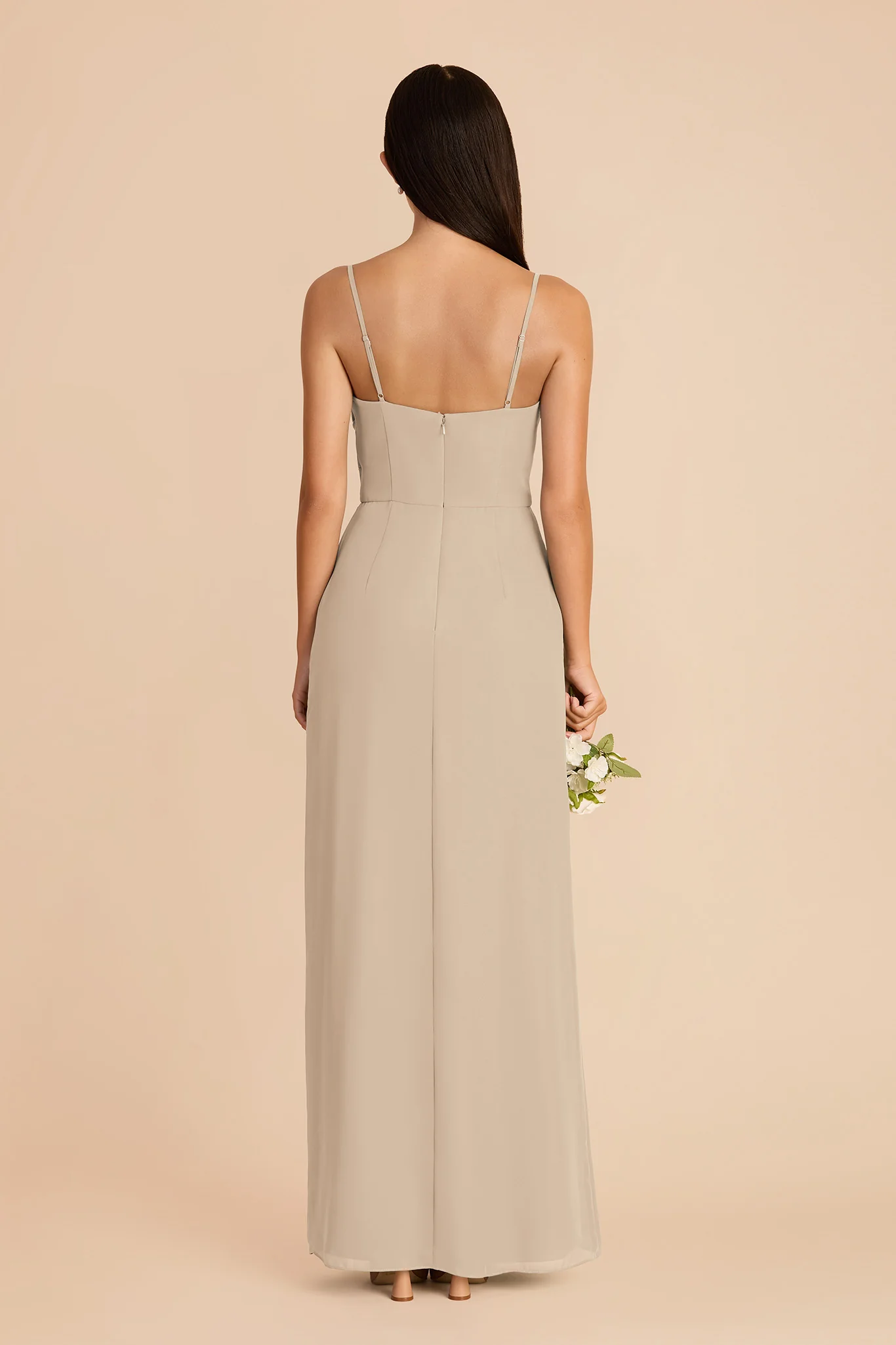 Lydia Chiffon Dress - Almond - Image 5