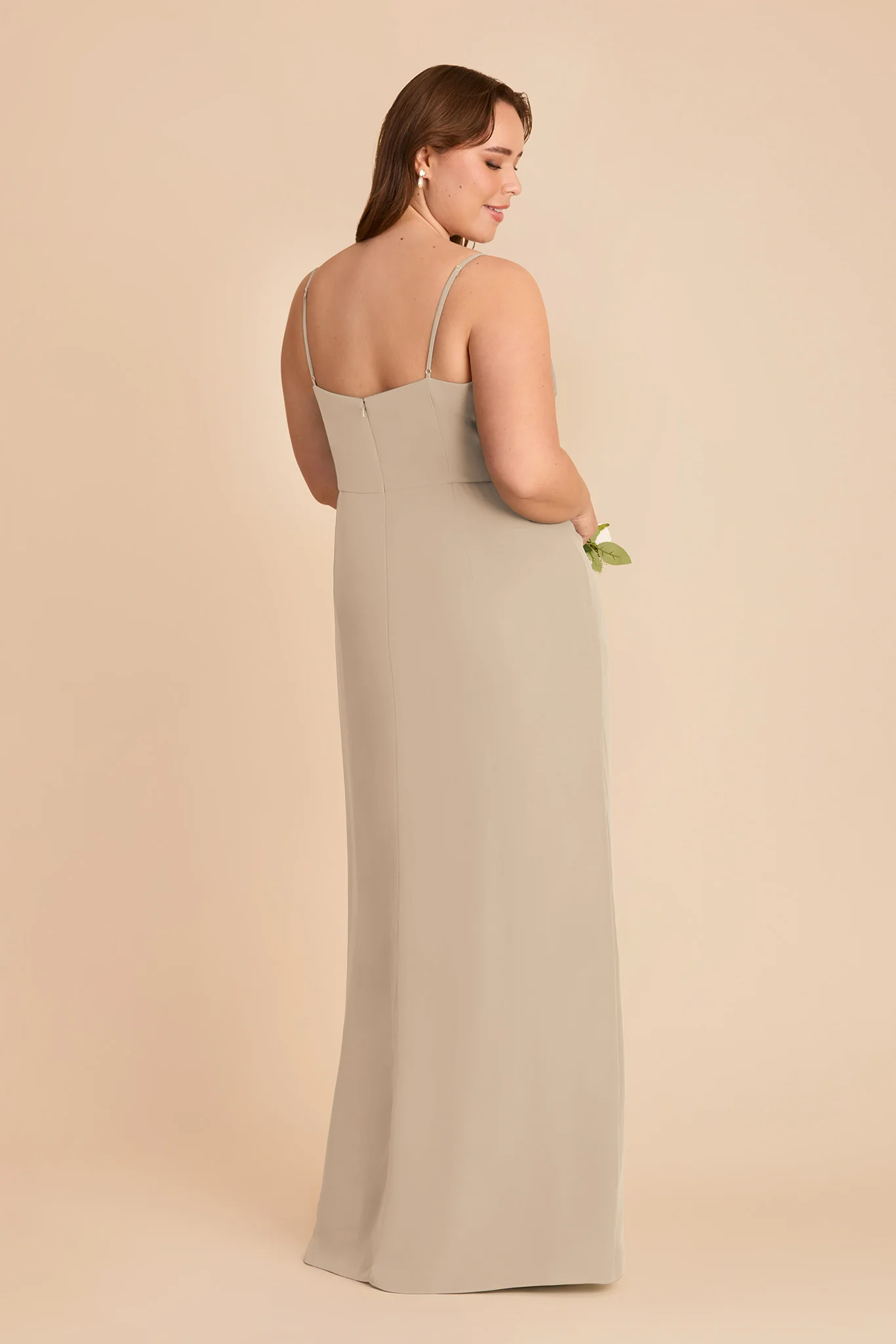 Lydia Chiffon Dress - Almond - Image 7