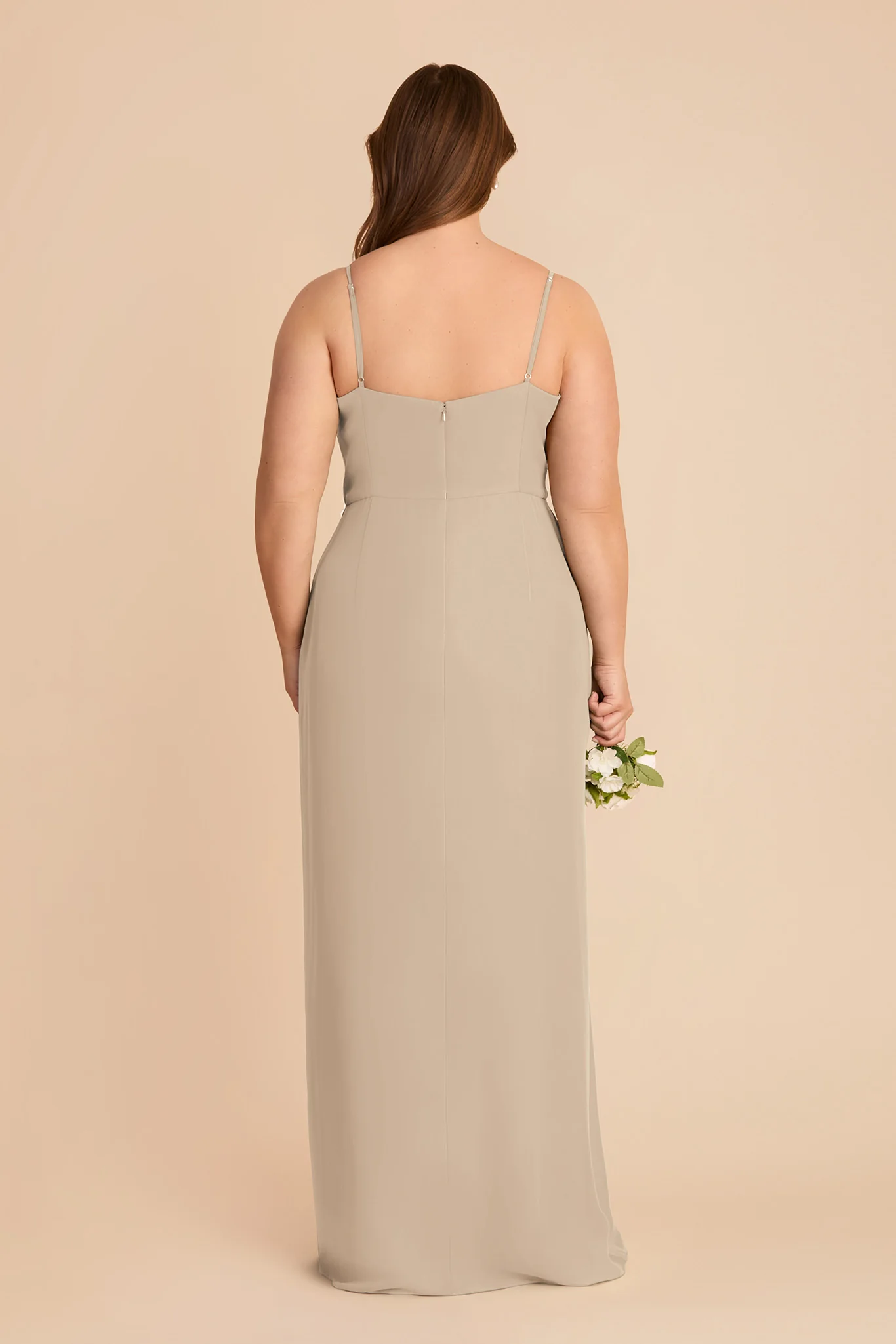 Lydia Chiffon Dress - Almond - Image 8