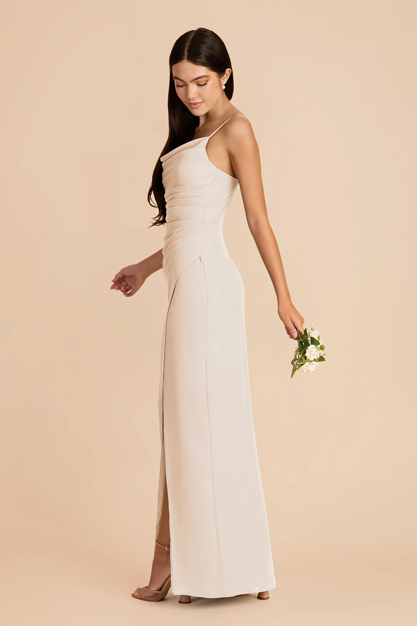 Lydia Chiffon Dress - Champagne - Image 4