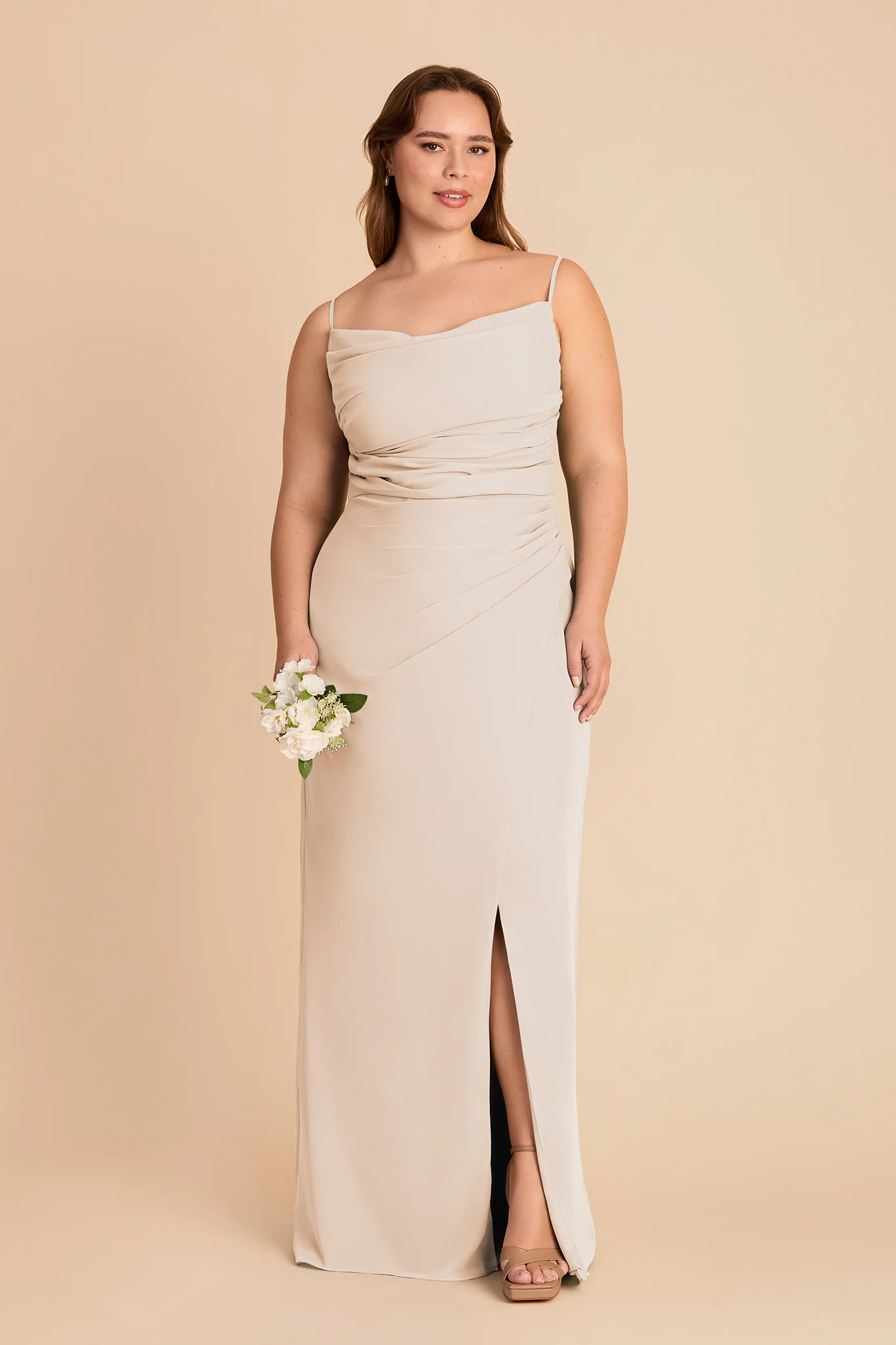 Lydia Chiffon Dress - Champagne - Image 6