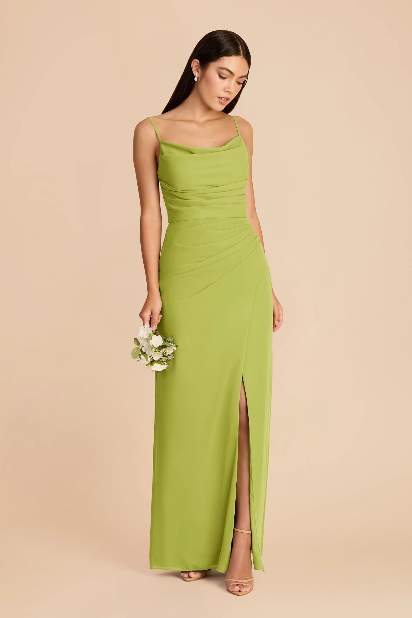 Lydia Chiffon Dress - Matcha - Image 3