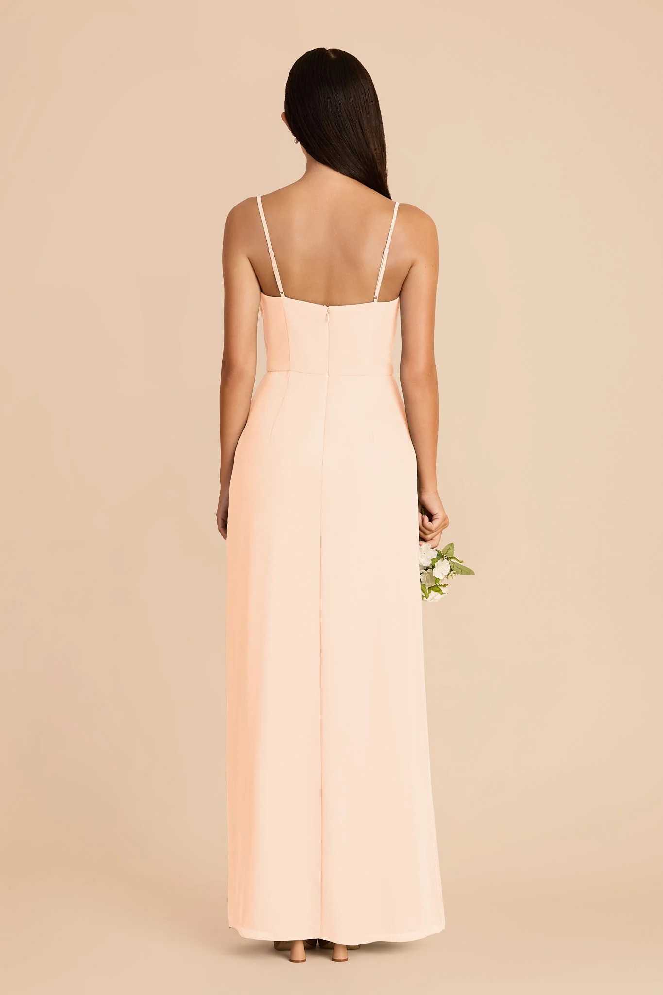 Lydia Chiffon Dress - Peach Cream - Image 5