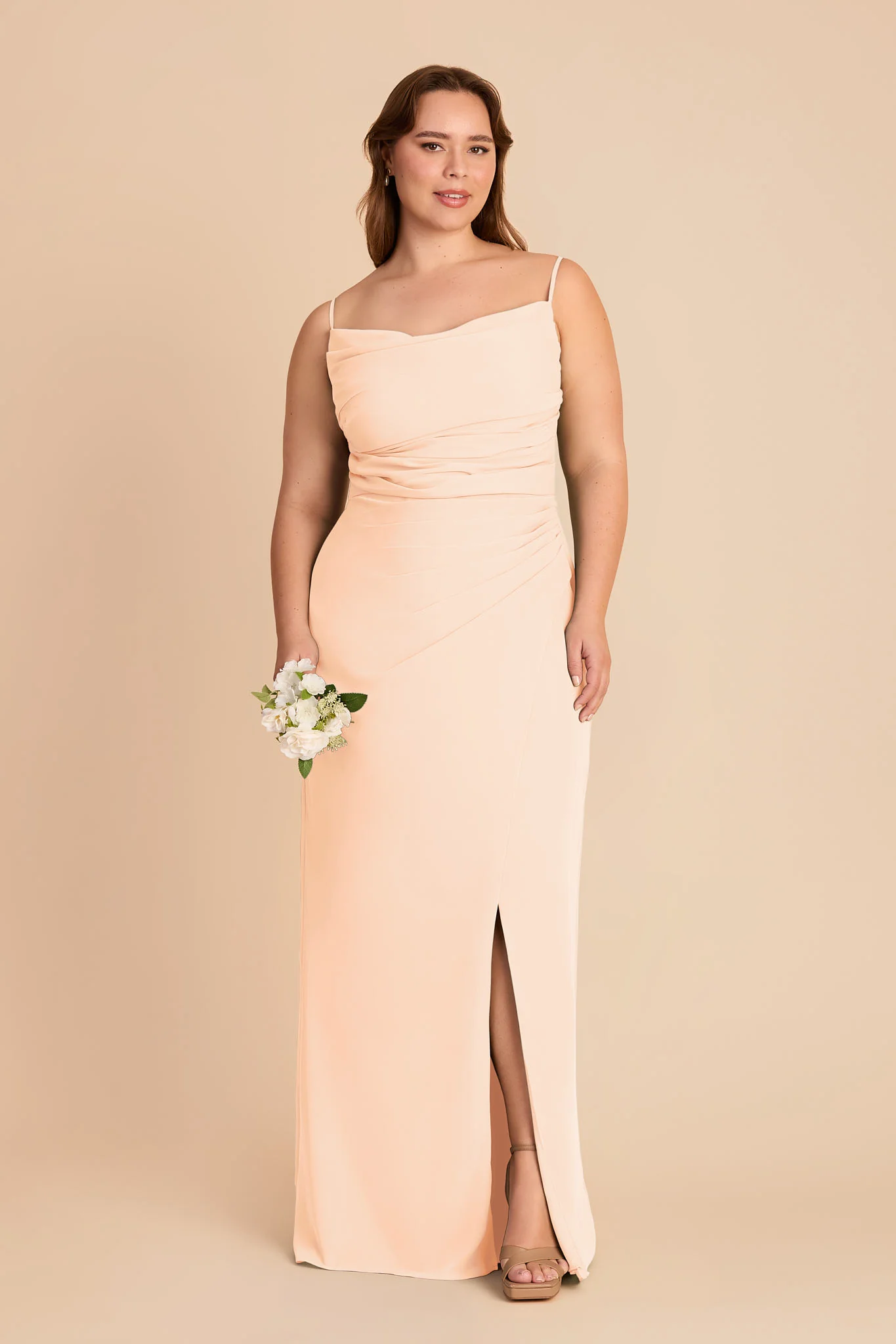 Lydia Chiffon Dress - Peach Cream - Image 6