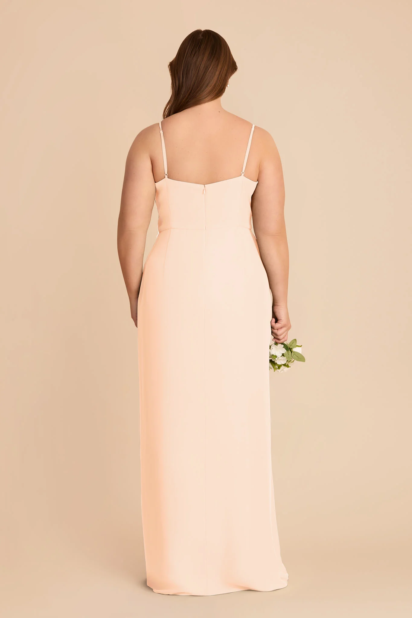 Lydia Chiffon Dress - Peach Cream - Image 8
