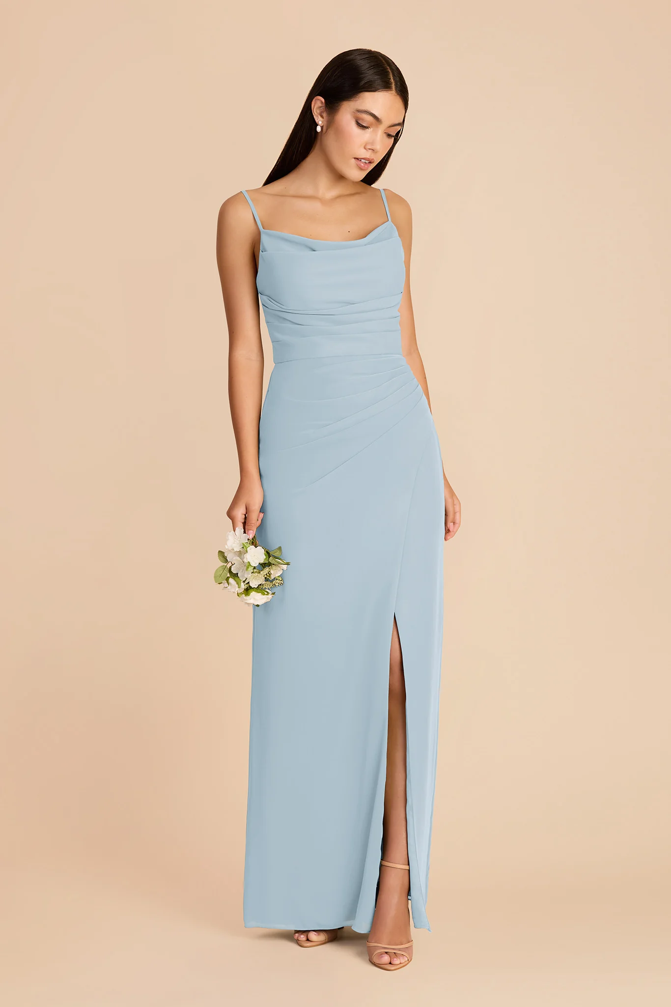 Lydia Chiffon Dress - Sky Blue - Image 3