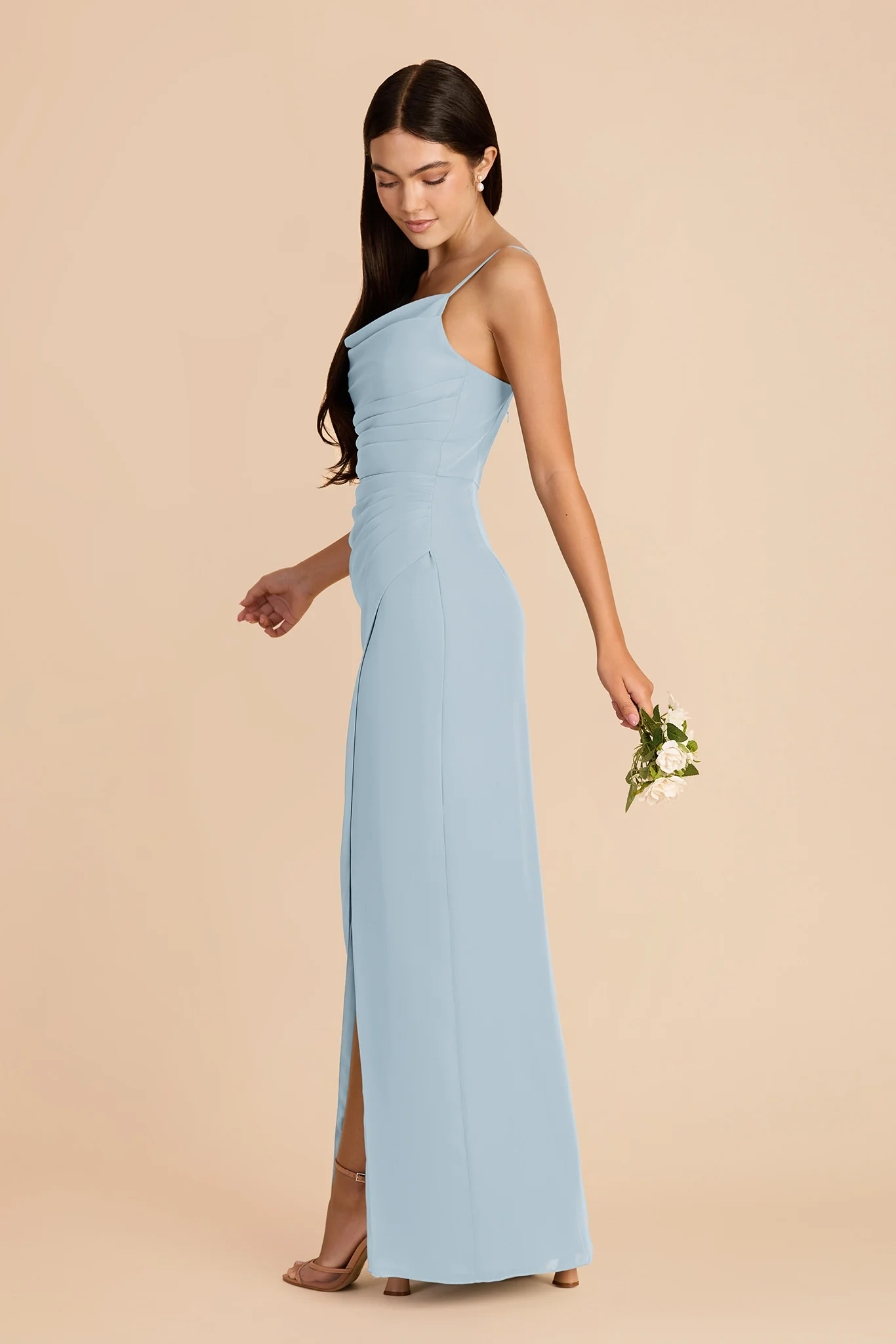 Lydia Chiffon Dress - Sky Blue - Image 4