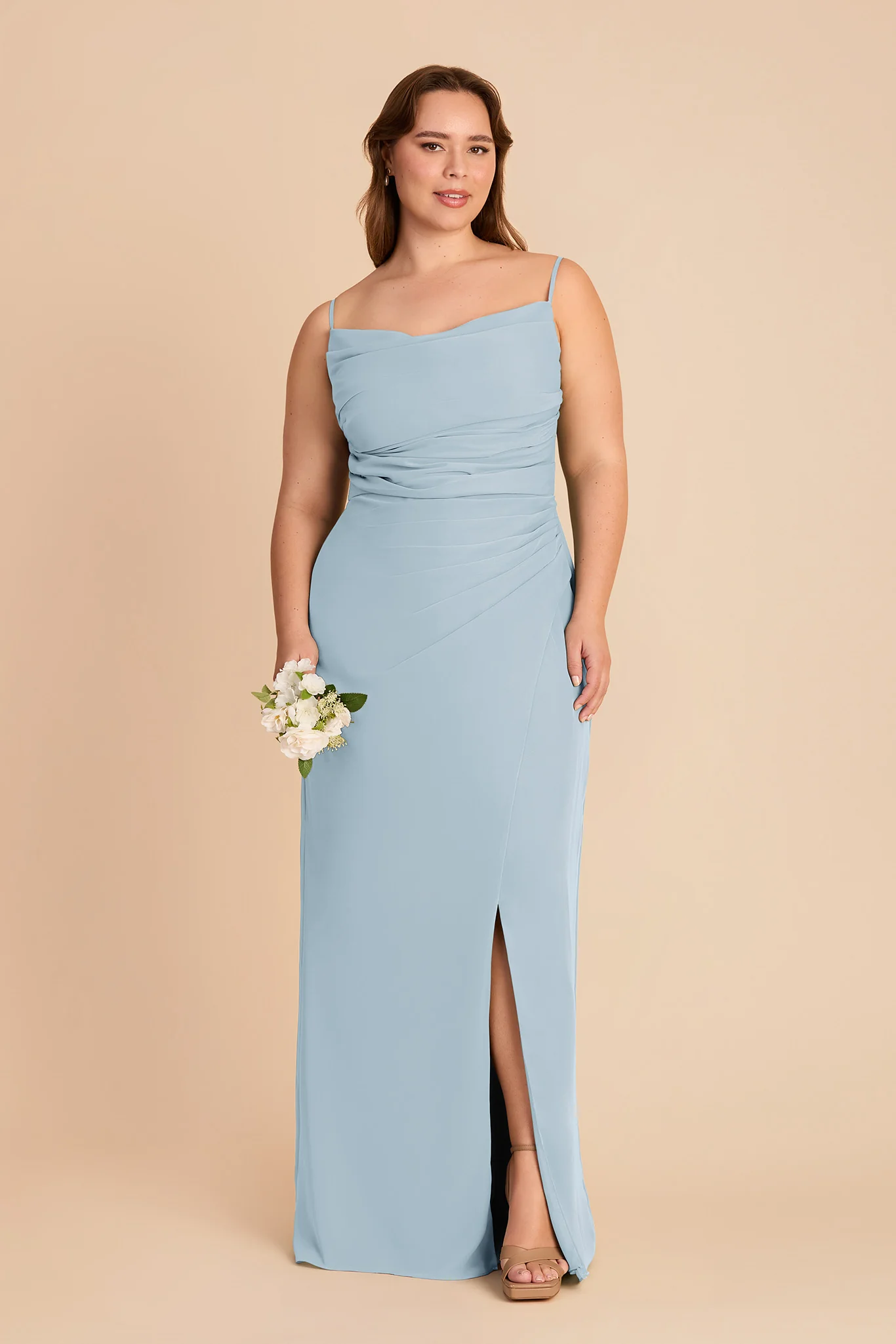 Lydia Chiffon Dress - Sky Blue - Image 6