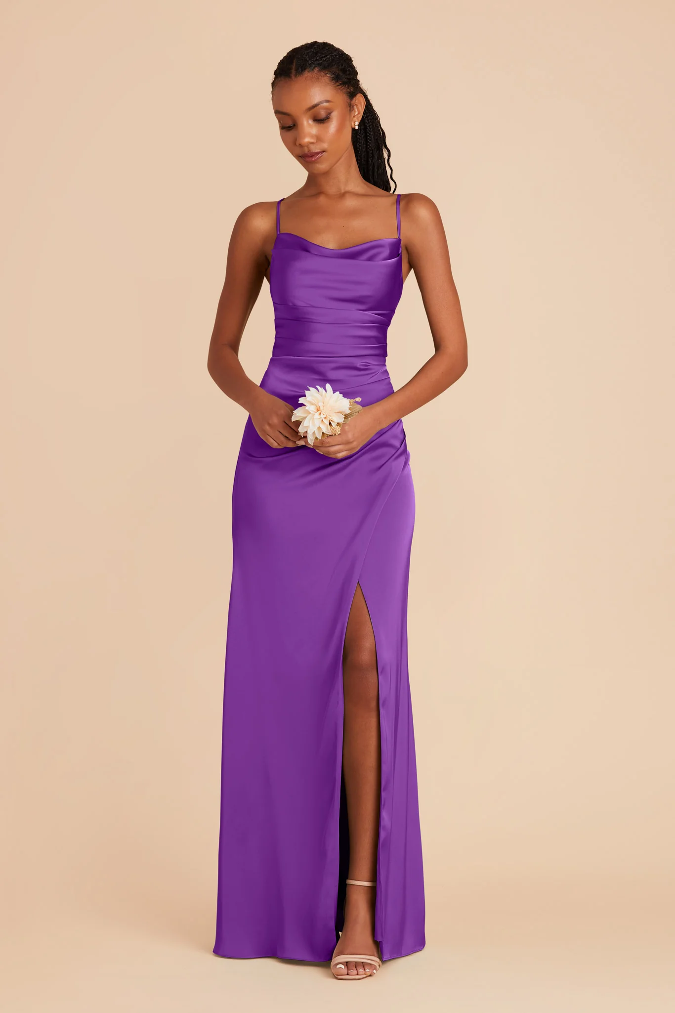 Lydia Matte Satin Dress - Amethyst - Image 3