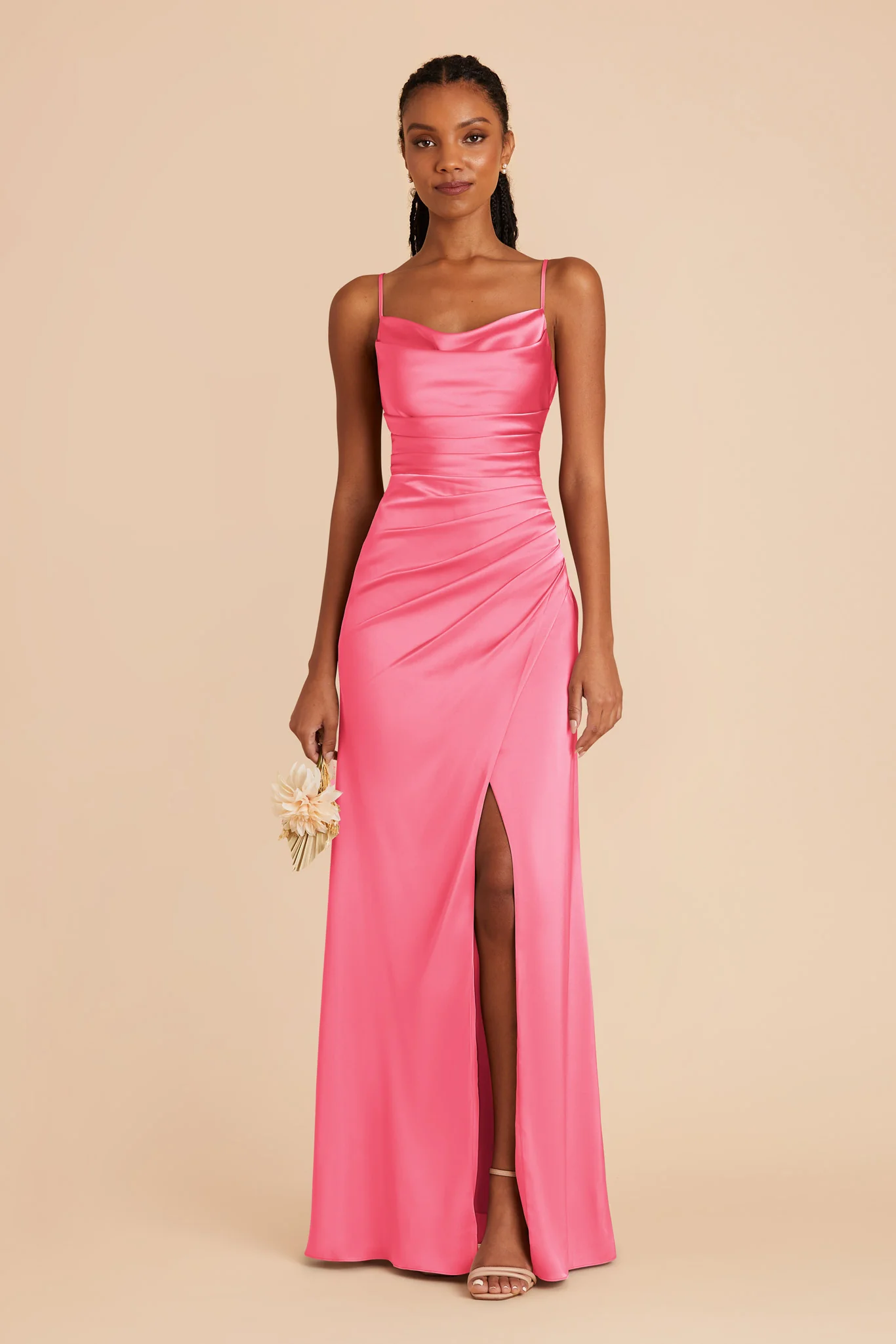Lydia Matte Satin Dress - Bon Bon Pink - Image 3