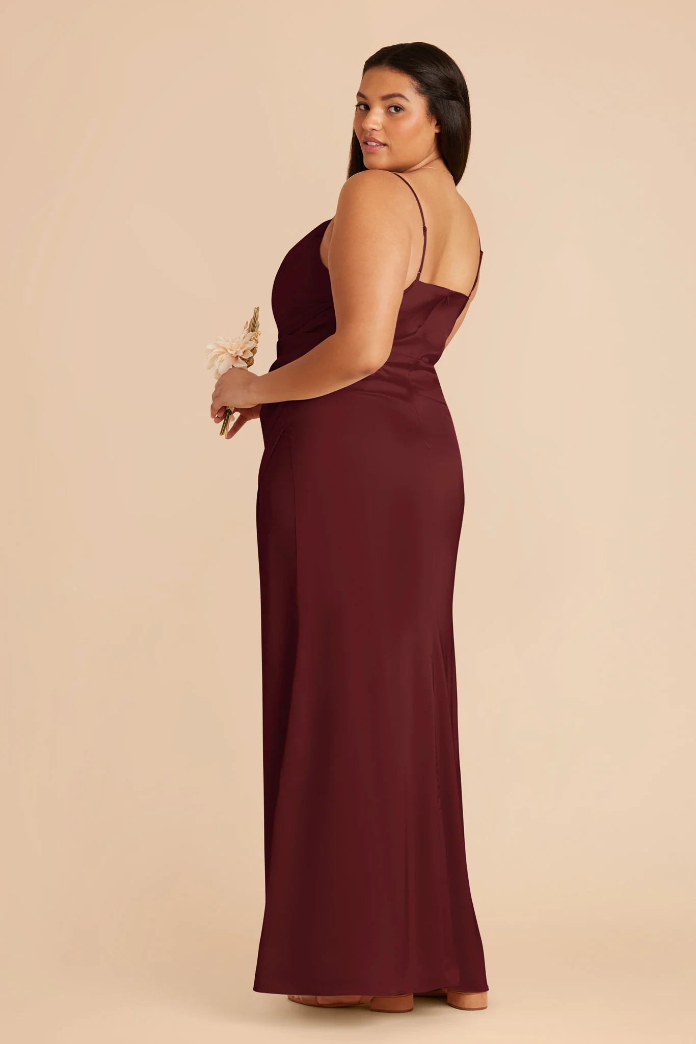 Lydia Matte Satin Dress - Cabernet - Image 7