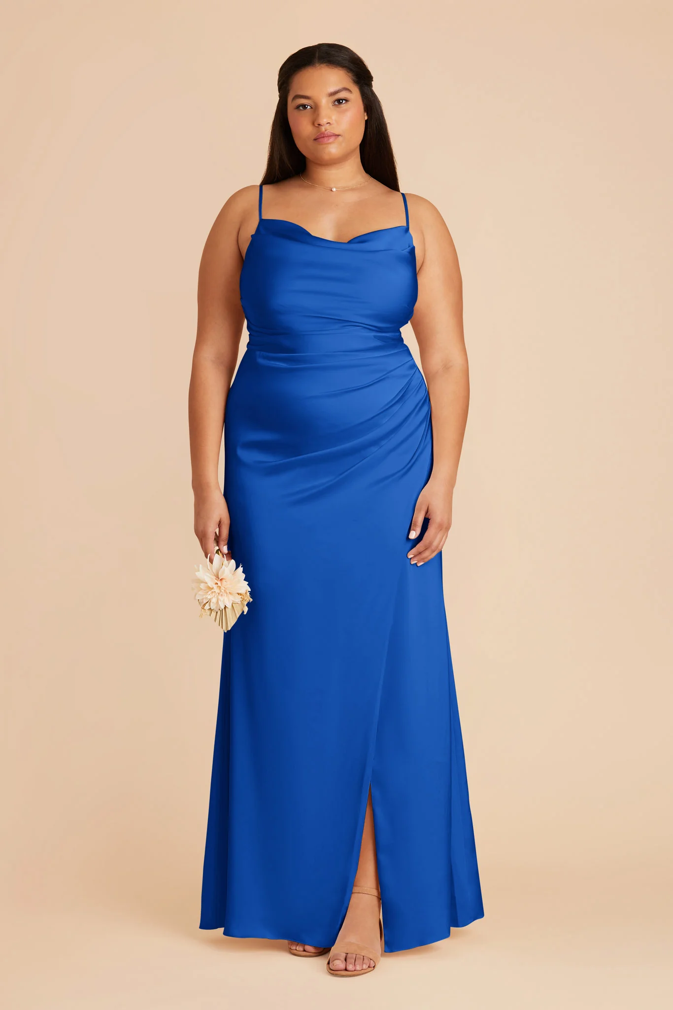 Lydia Matte Satin Dress - Cobalt Blue - Image 7