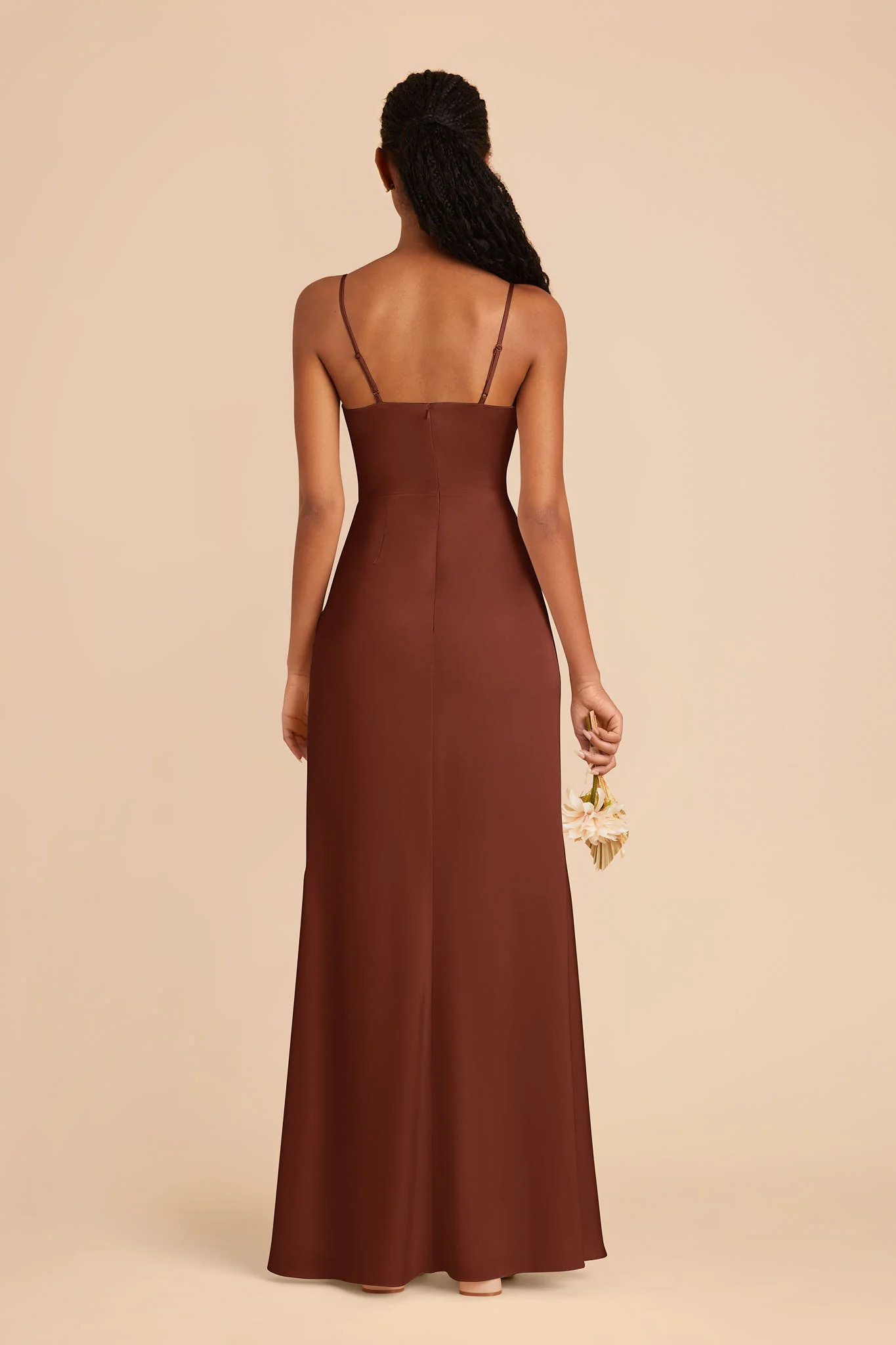 Lydia Matte Satin Dress - Cognac - Image 4
