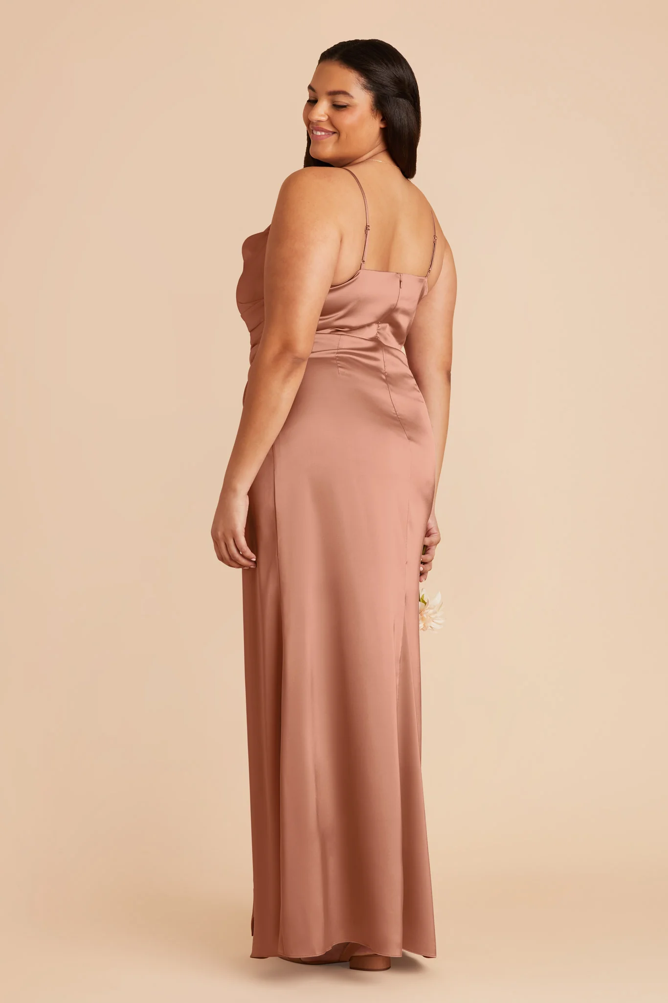 Lydia Matte Satin Dress - Desert Rose - Image 8