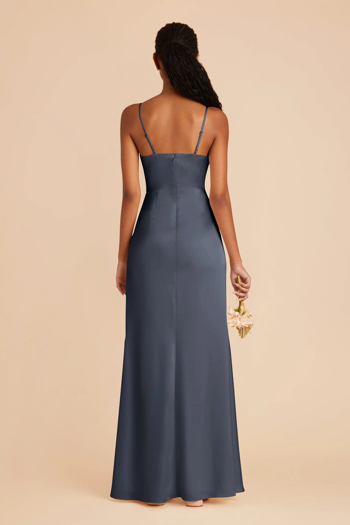 Lydia Matte Satin Dress - Dusk Blue - Image 6