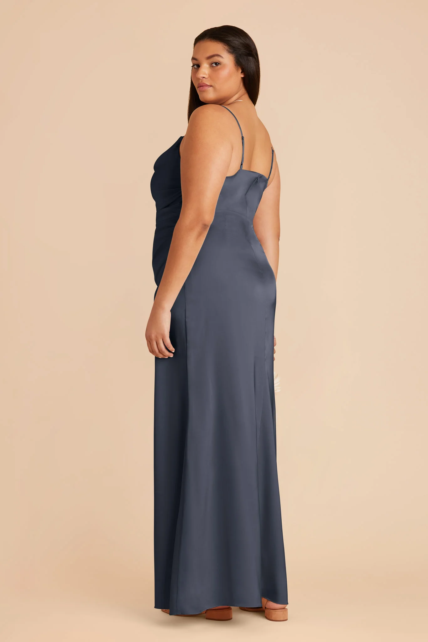 Lydia Matte Satin Dress - Dusk Blue - Image 8