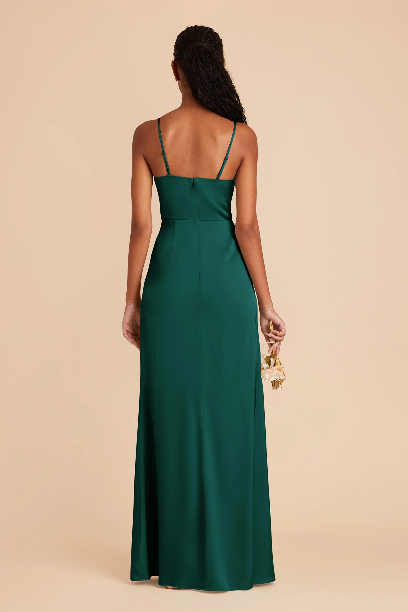 Lydia Matte Satin Dress - Emerald - Image 11