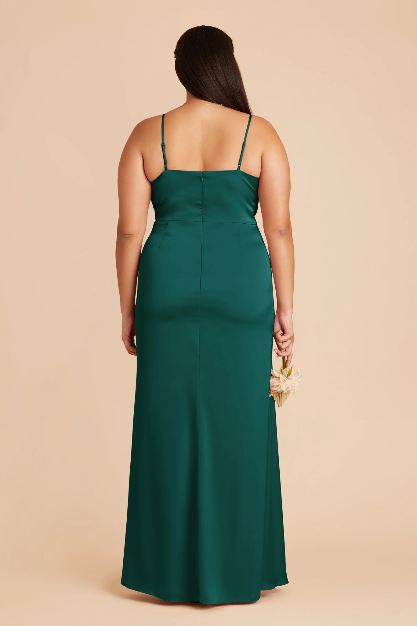 Lydia Matte Satin Dress - Emerald - Image 14