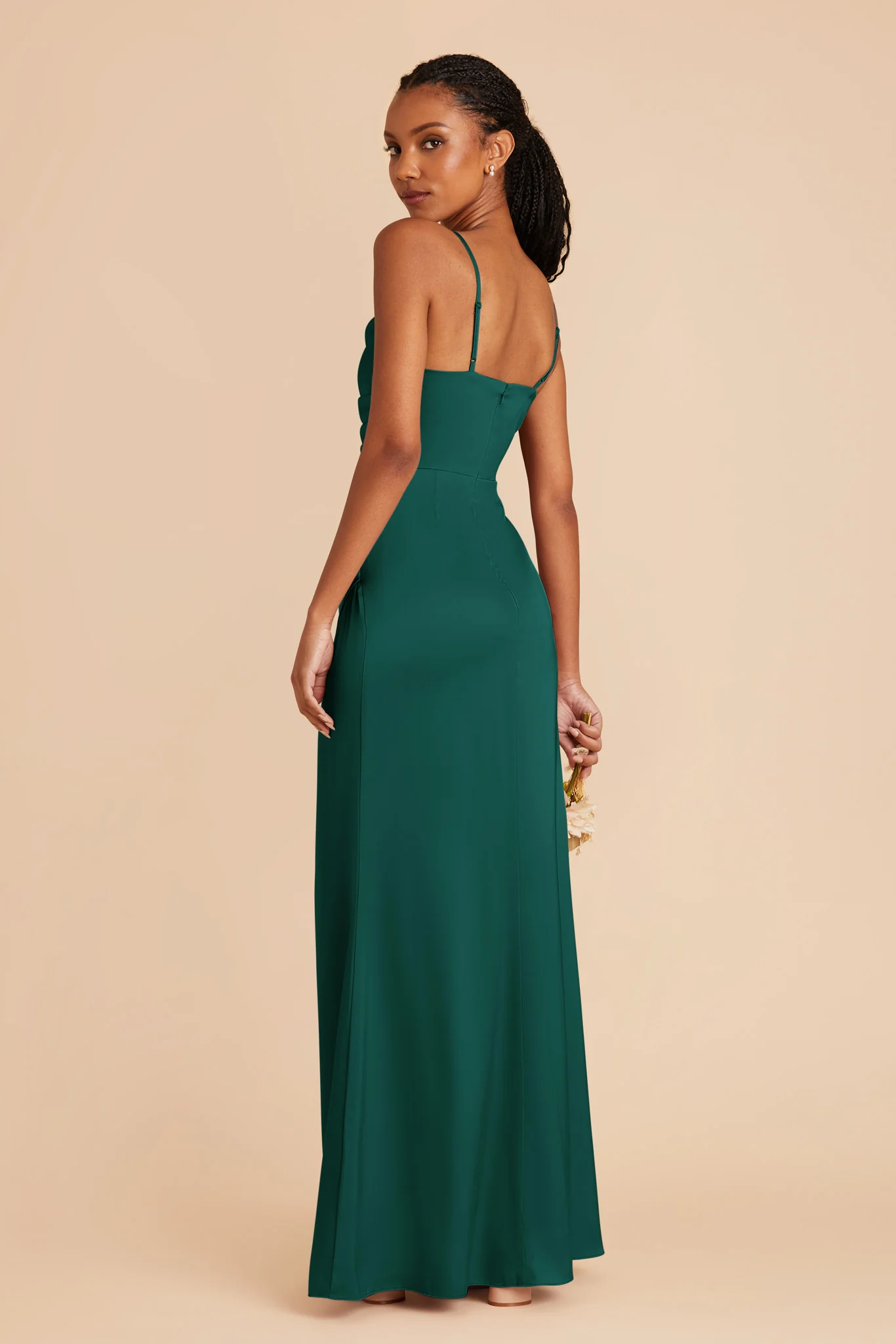 Lydia Matte Satin Dress - Emerald - Image 7