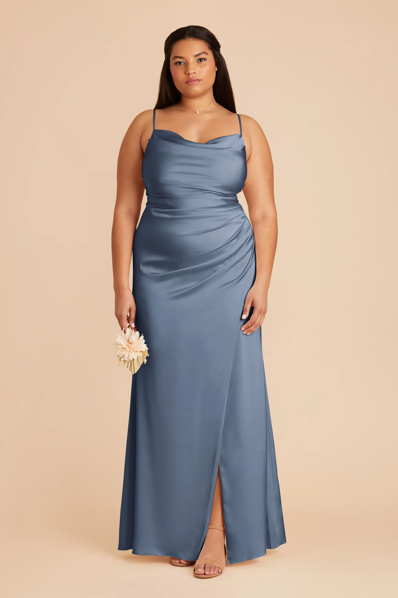 Lydia Matte Satin Dress - French Blue - Image 3