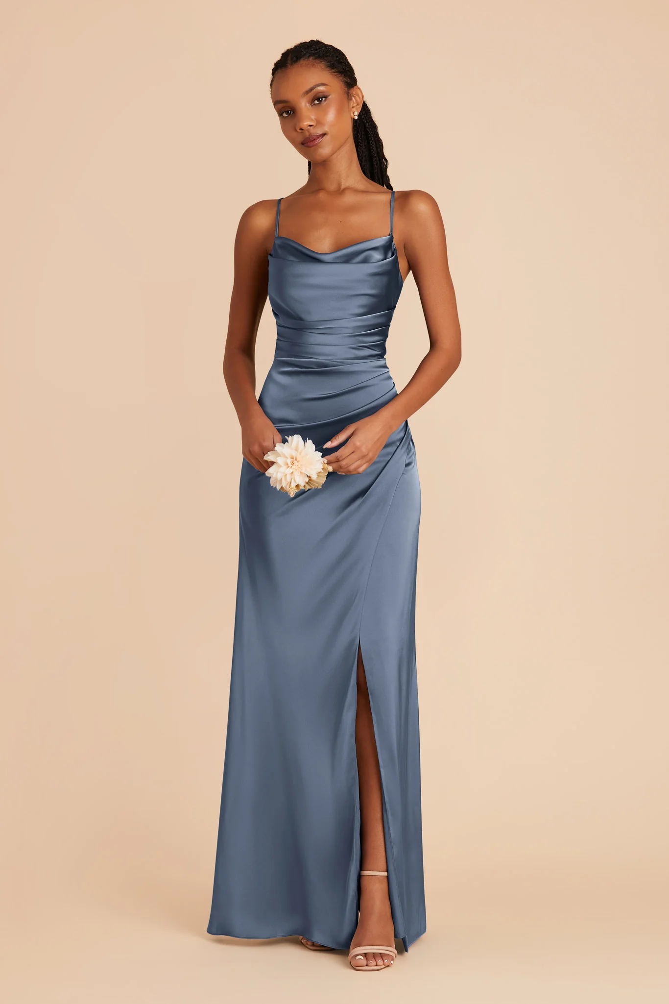 Lydia Matte Satin Dress - French Blue - Image 5