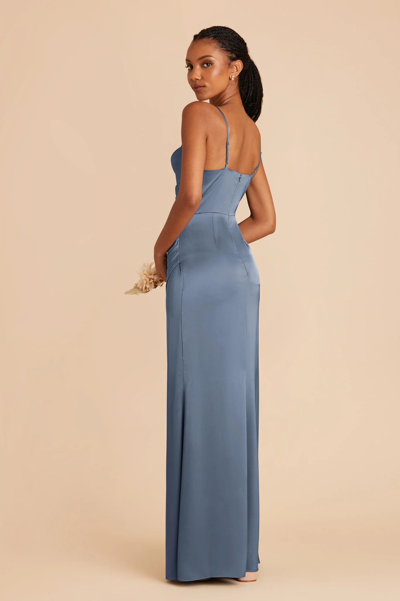 Lydia Matte Satin Dress - French Blue - Image 6