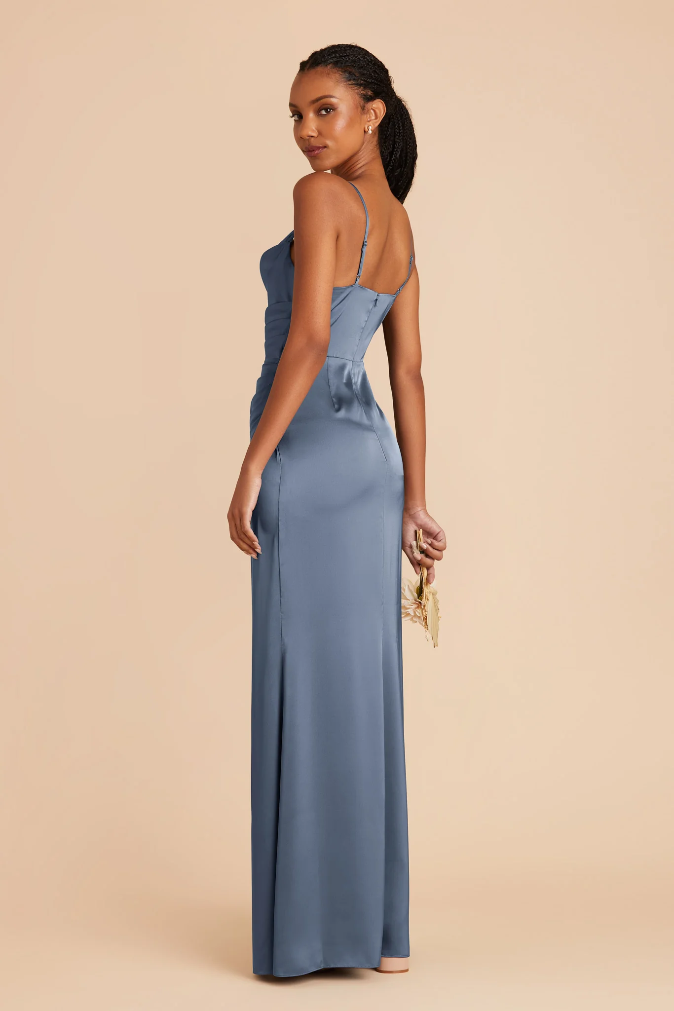 Lydia Matte Satin Dress - French Blue - Image 7