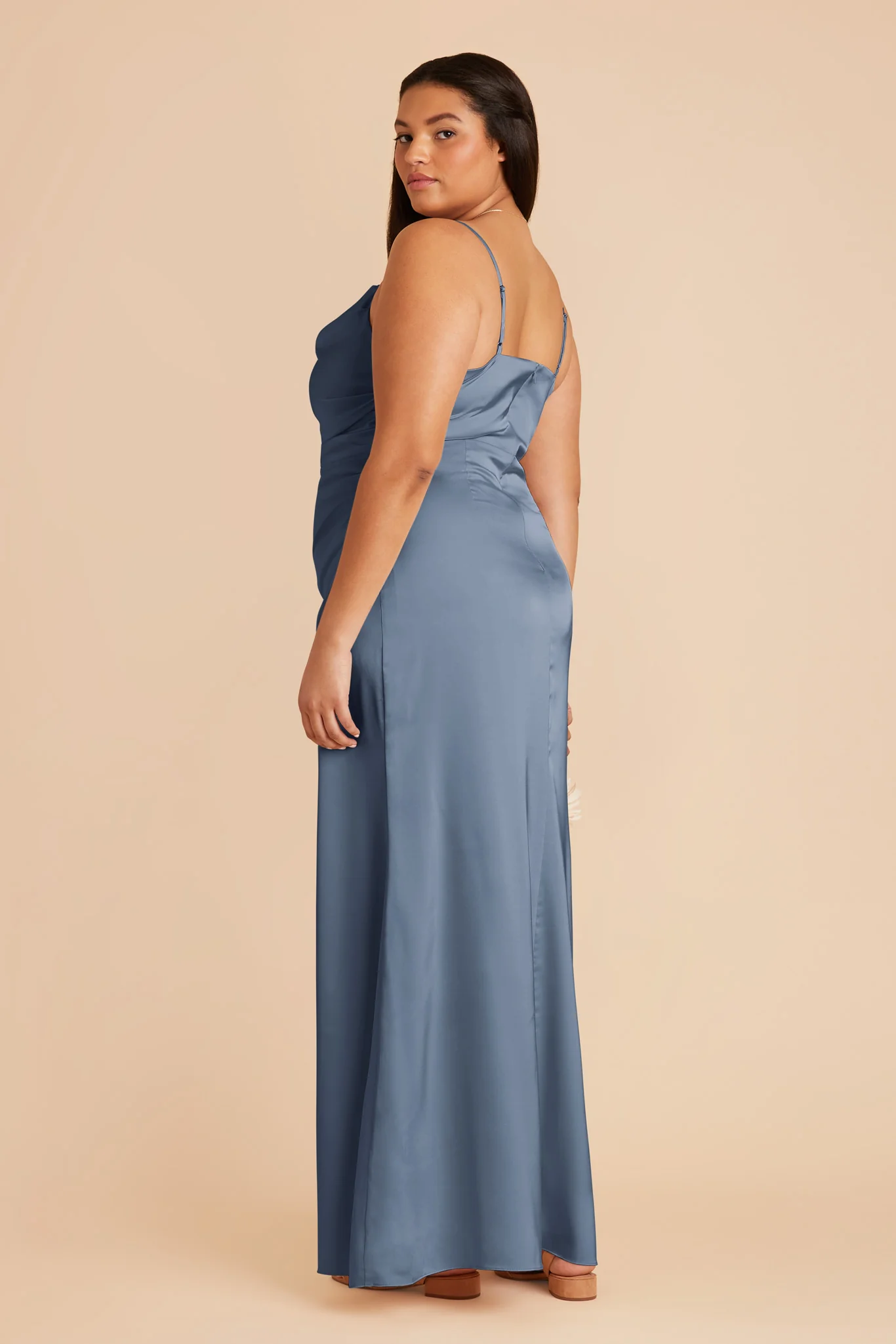 Lydia Matte Satin Dress - French Blue - Image 9