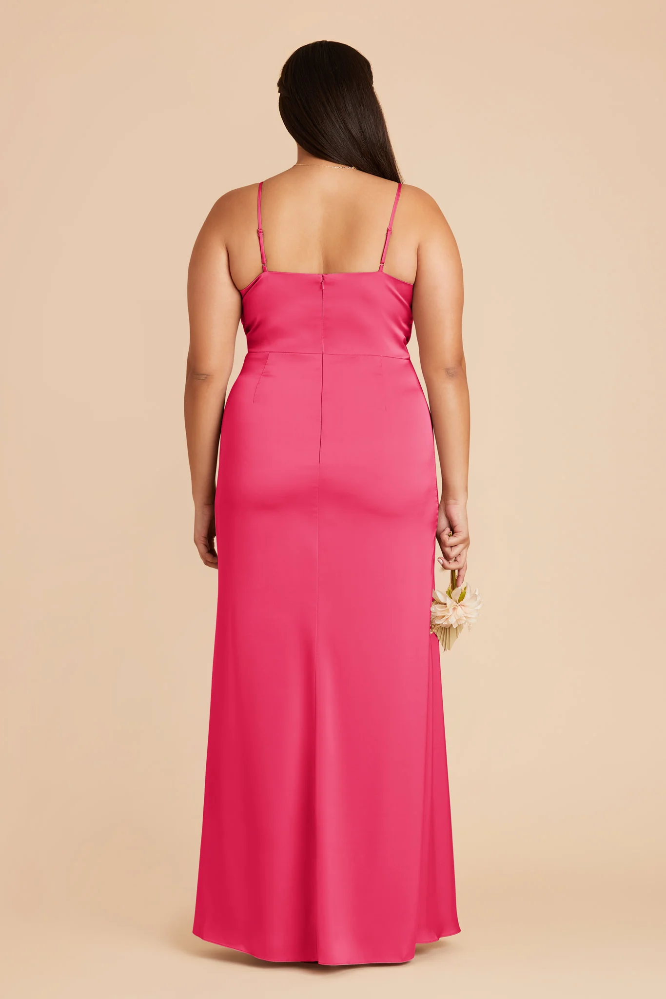 Lydia Matte Satin Dress - Fuchsia - Image 9