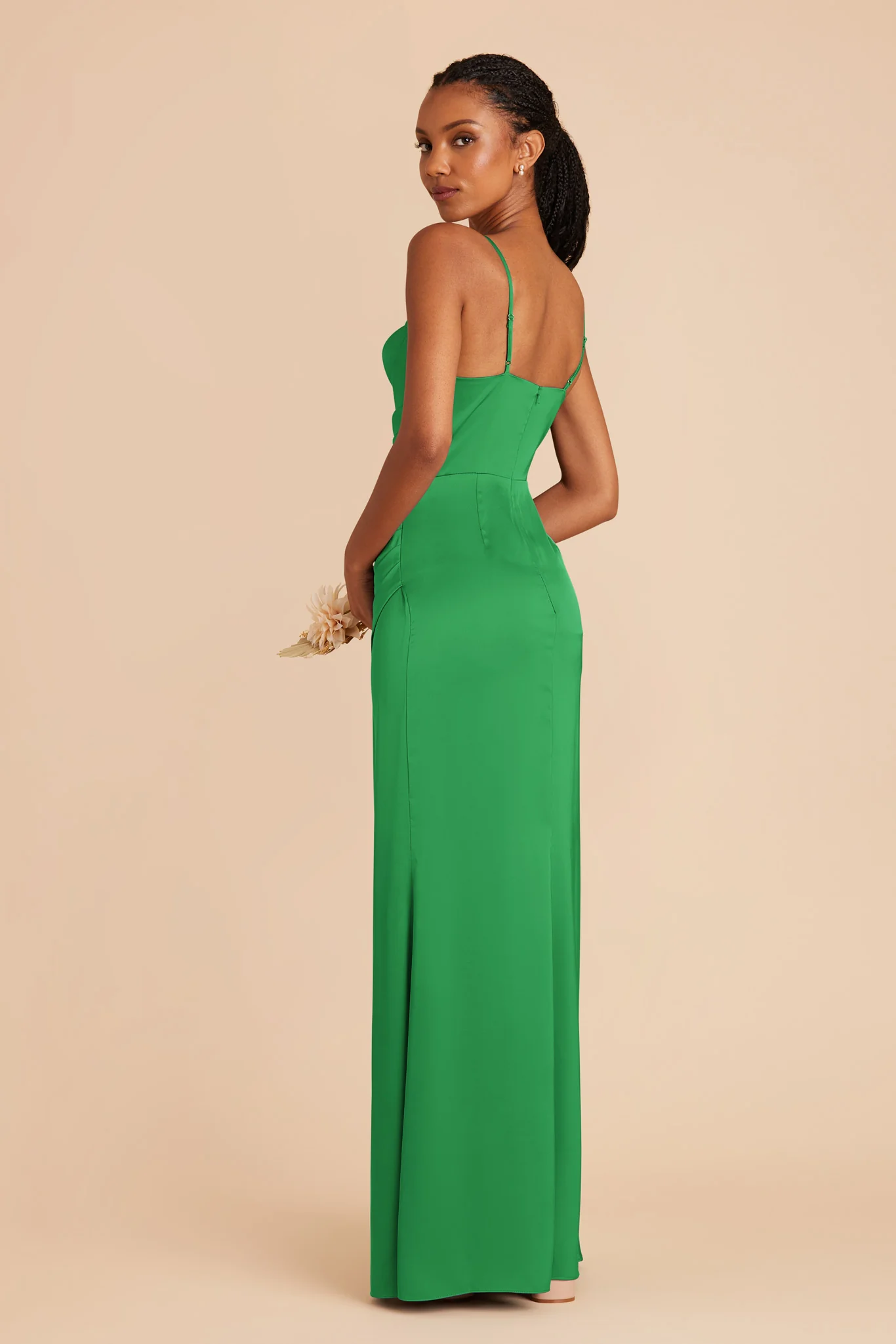 Lydia Matte Satin Dress - Kelly Green - Image 5