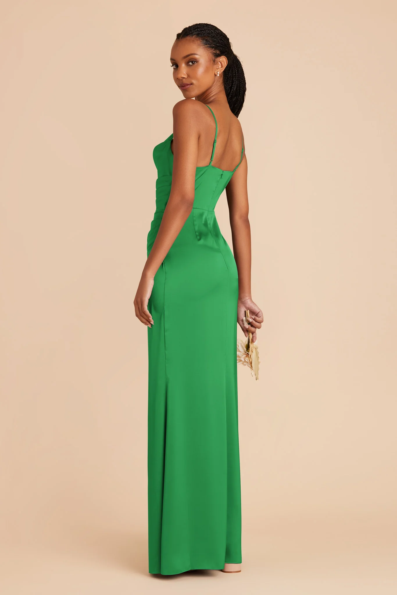 Lydia Matte Satin Dress - Kelly Green - Image 6