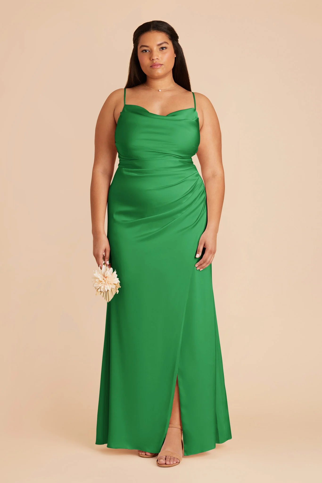 Lydia Matte Satin Dress - Kelly Green - Image 7