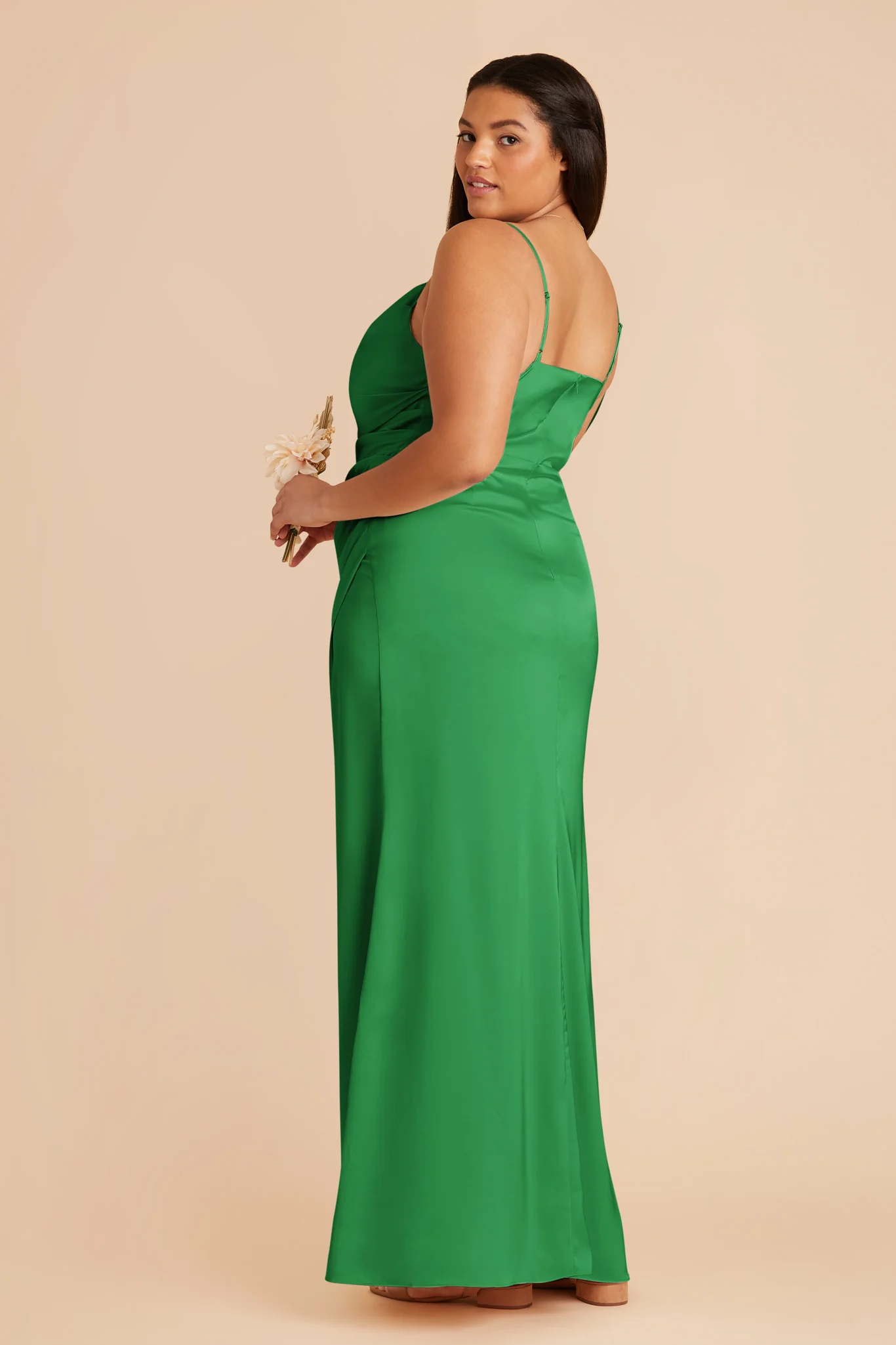 Lydia Matte Satin Dress - Kelly Green - Image 8