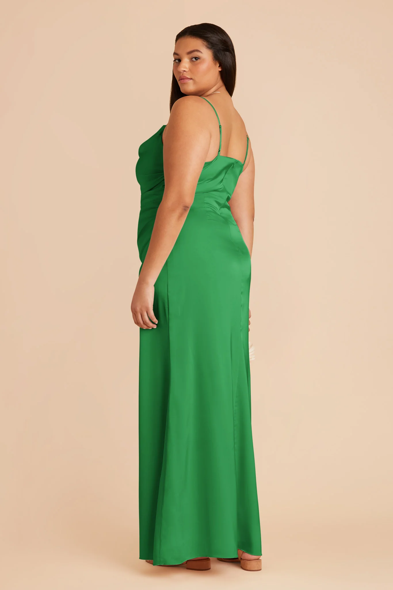 Lydia Matte Satin Dress - Kelly Green - Image 9