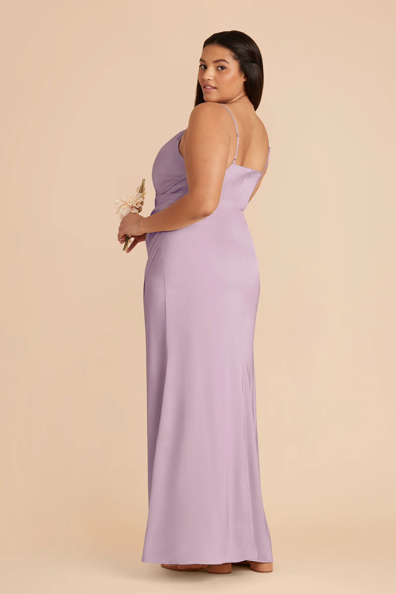 Lydia Matte Satin Dress - Lavender - Image 7