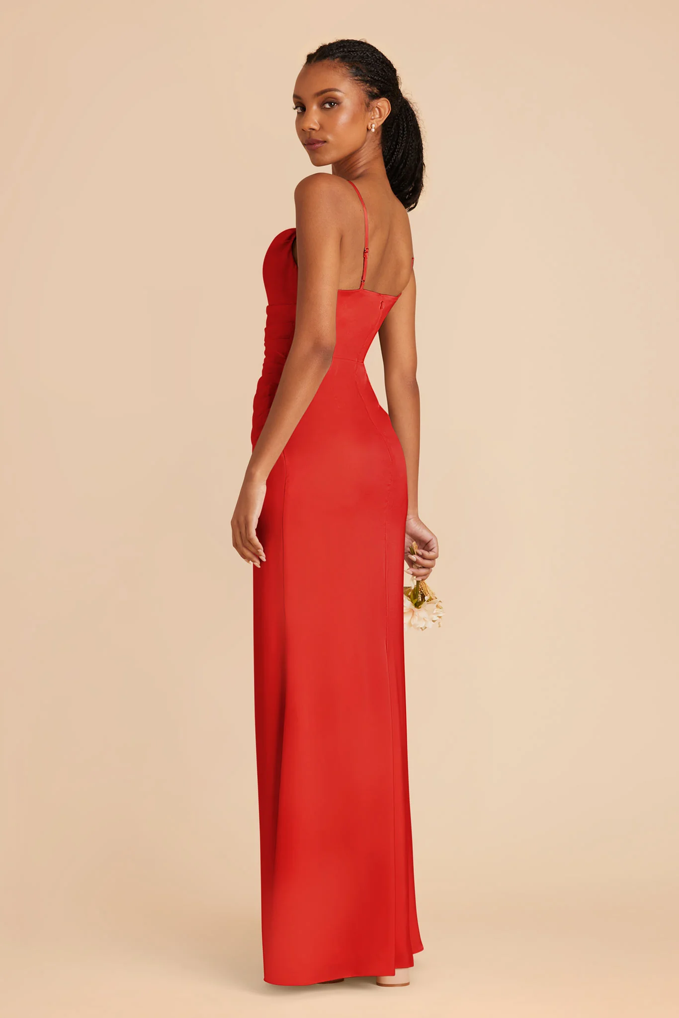 Lydia Matte Satin Dress - Lipstick Red - Image 4