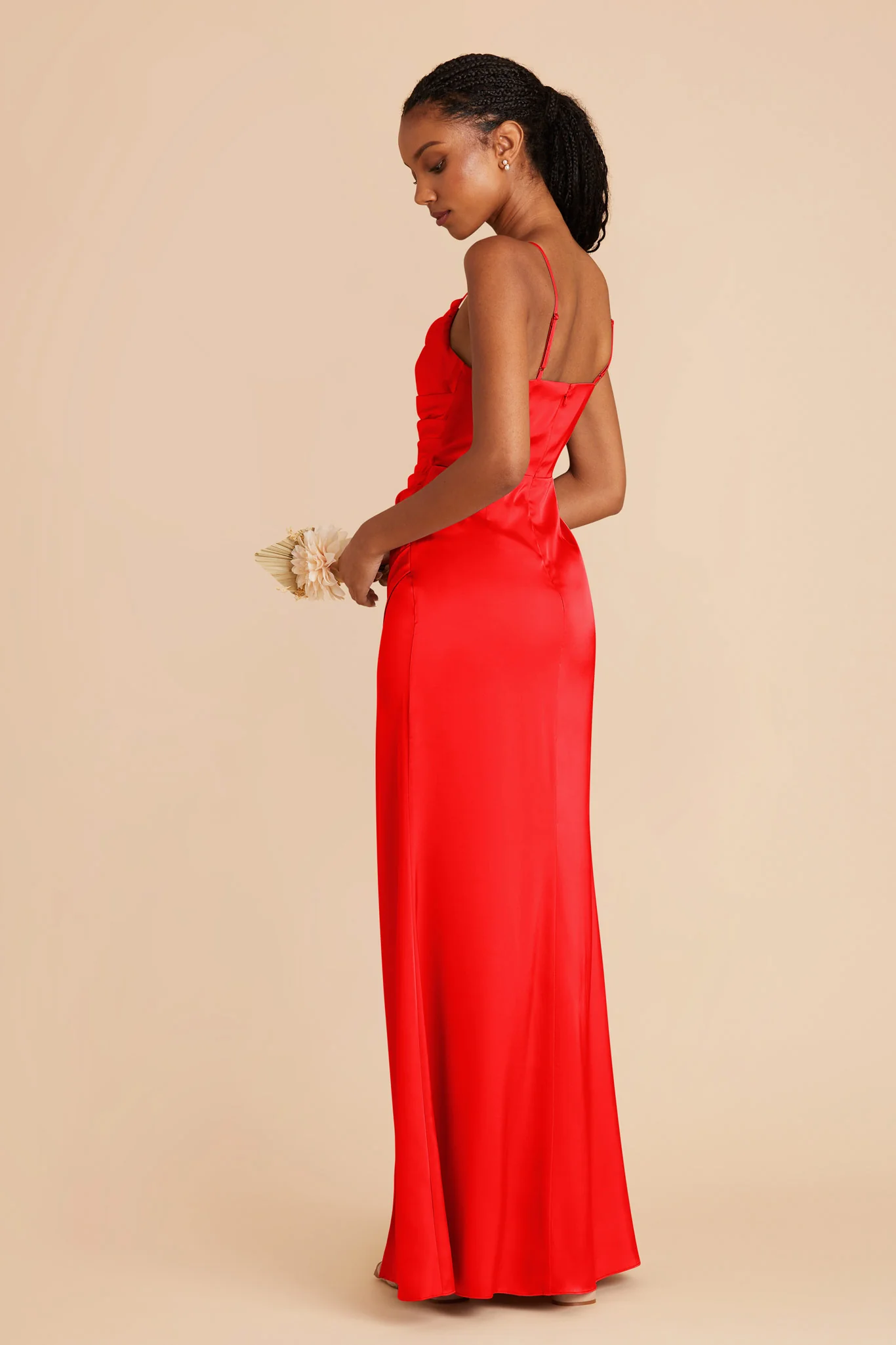 Lydia Matte Satin Dress - Lipstick Red - Image 7