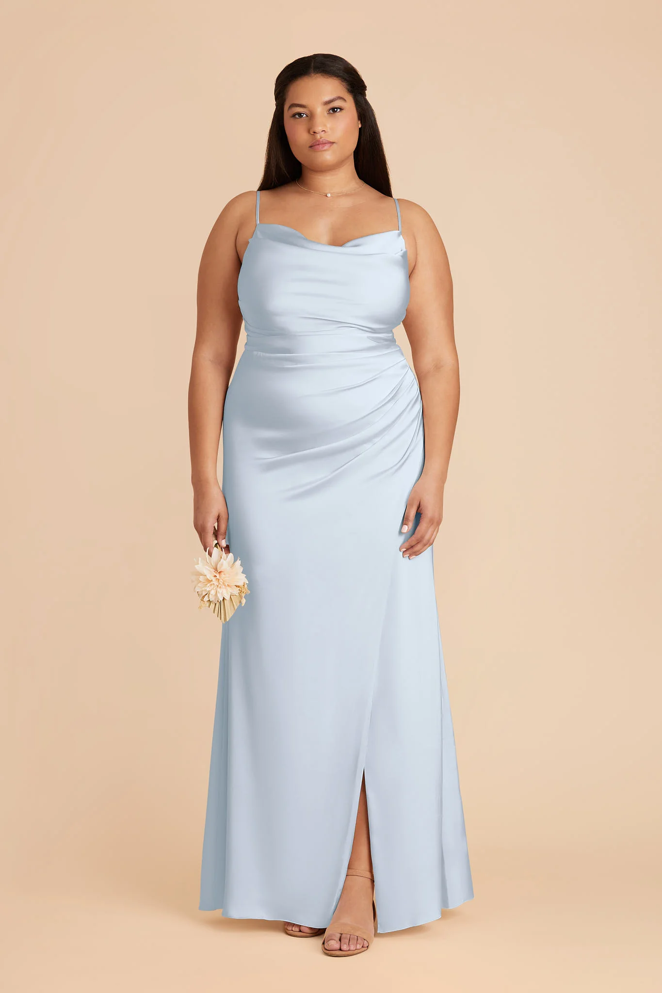Lydia Matte Satin Dress - Mist Blue - Image 2