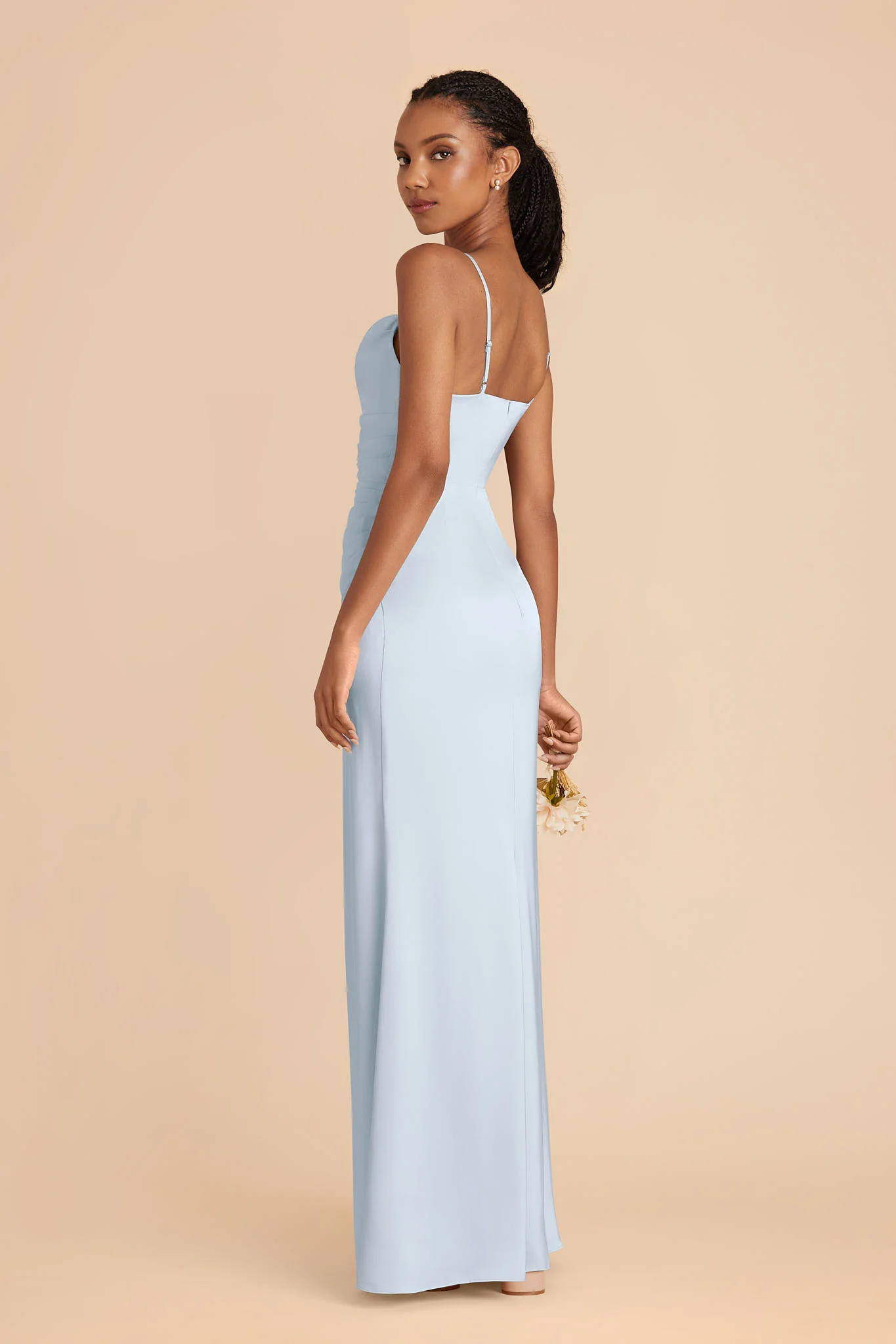 Lydia Matte Satin Dress - Mist Blue - Image 3