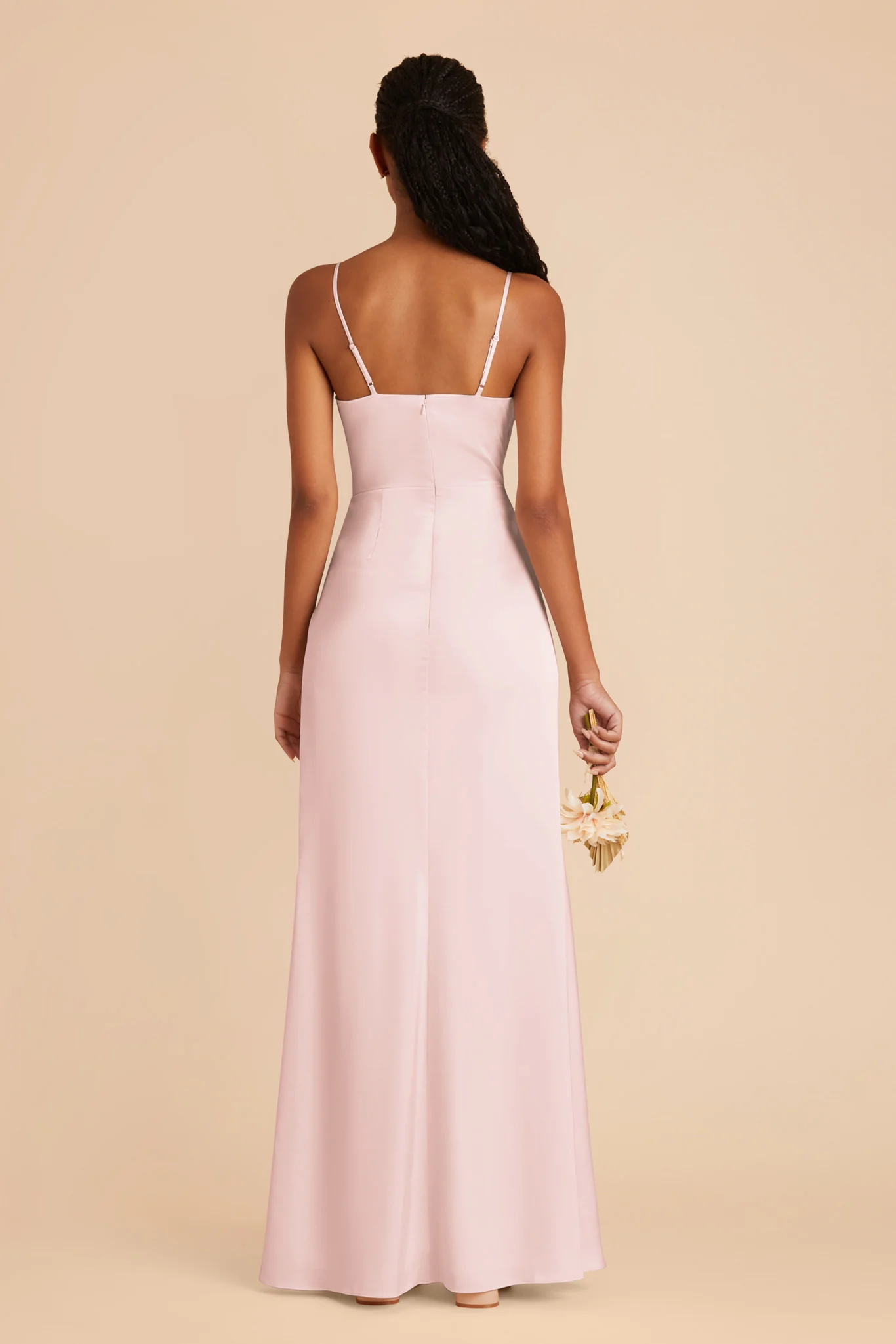 Lydia Matte Satin Dress - Pale Blush - Image 6