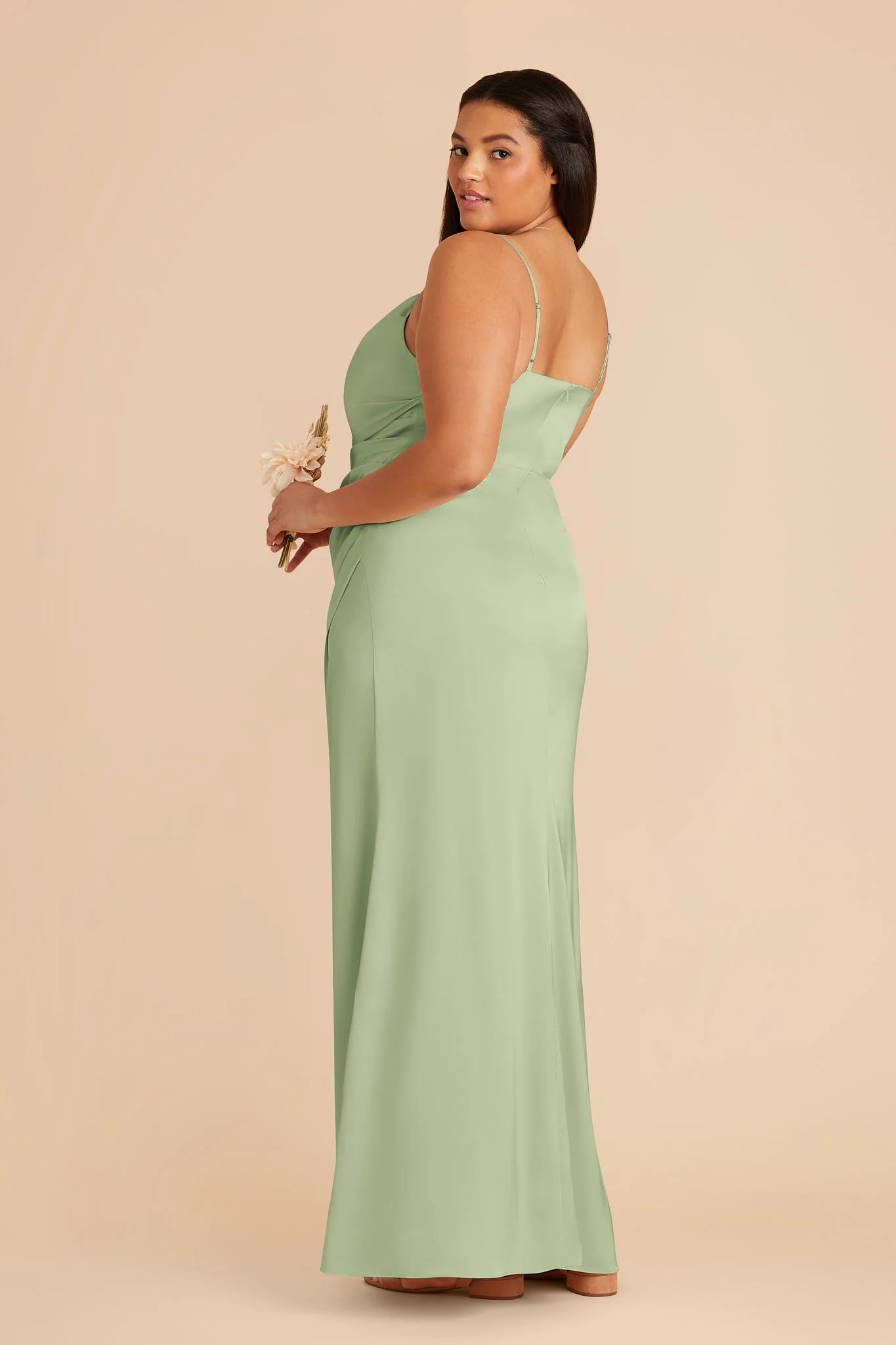 Lydia Matte Satin Dress - Pistachio - Image 5