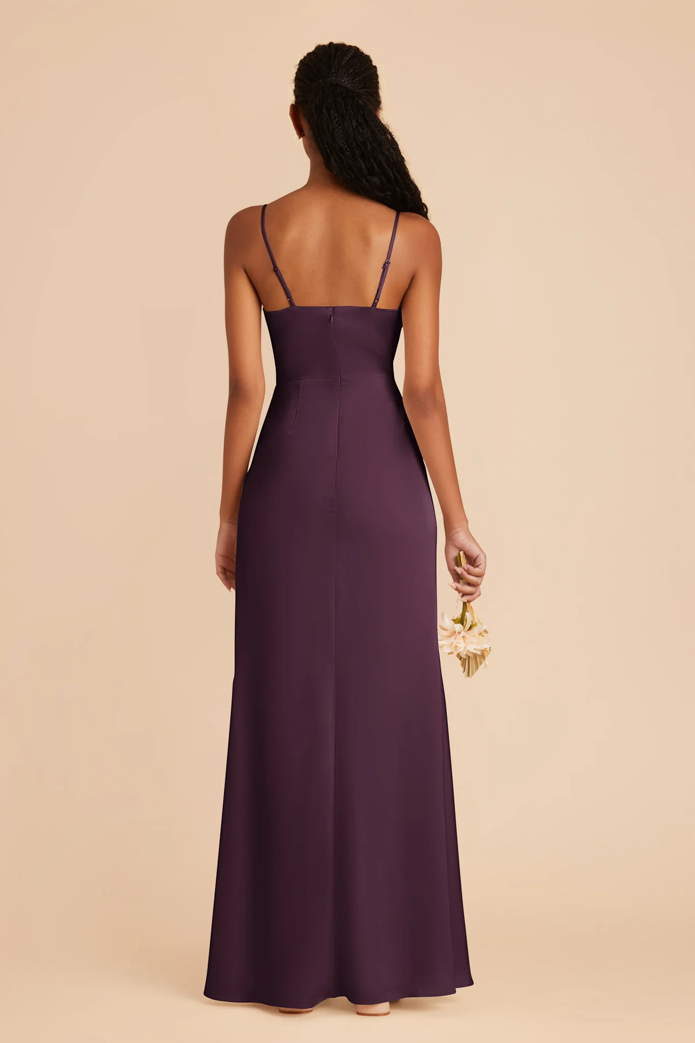 Lydia Matte Satin Dress - Plum - Image 6