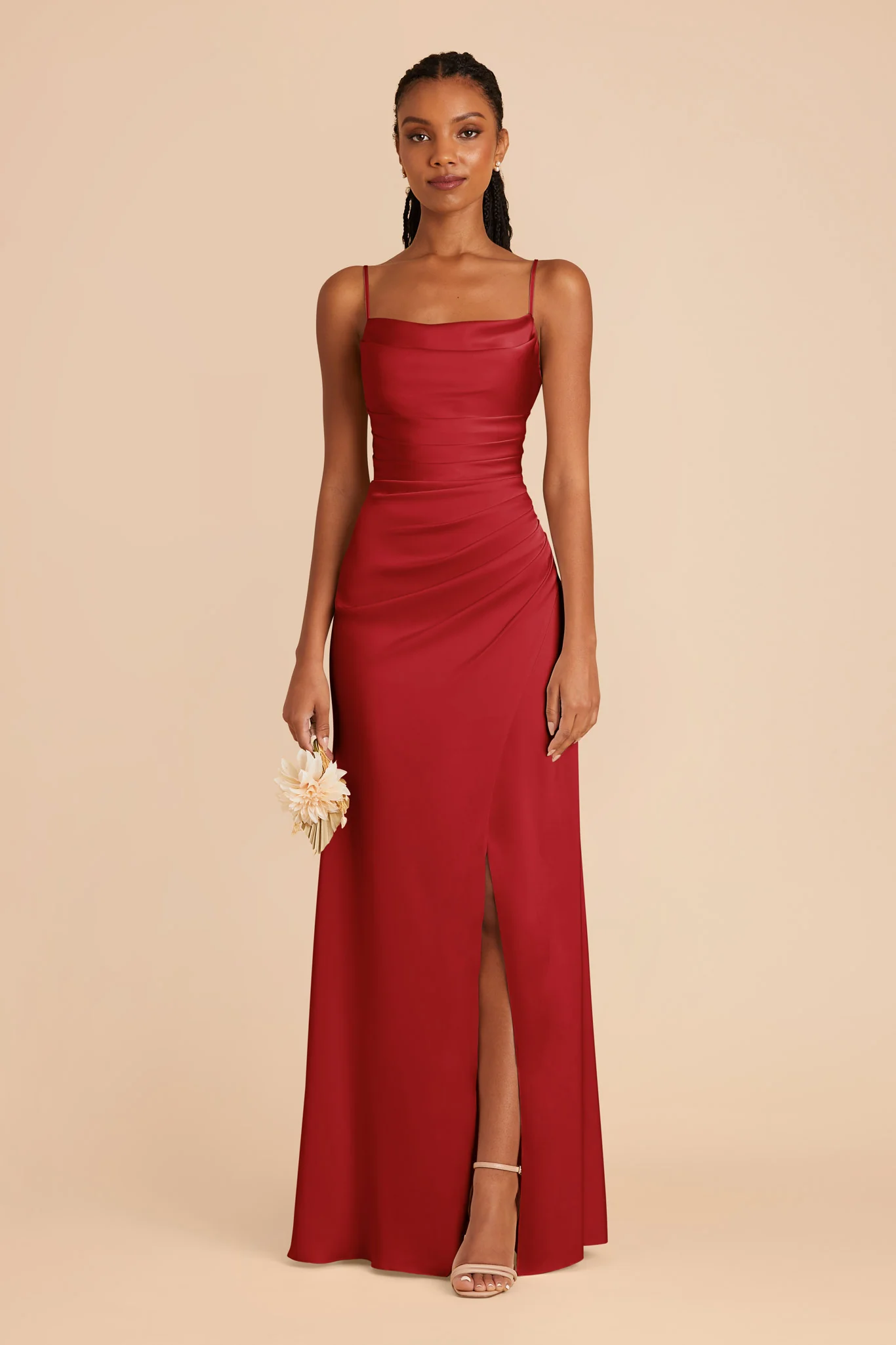 Lydia Matte Satin Dress - Ruby Red - Image 5