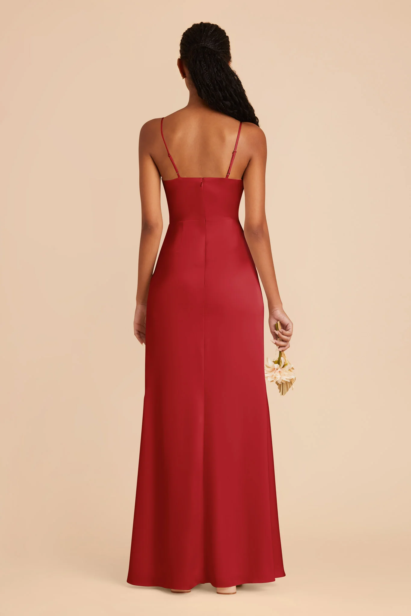 Lydia Matte Satin Dress - Ruby Red - Image 6