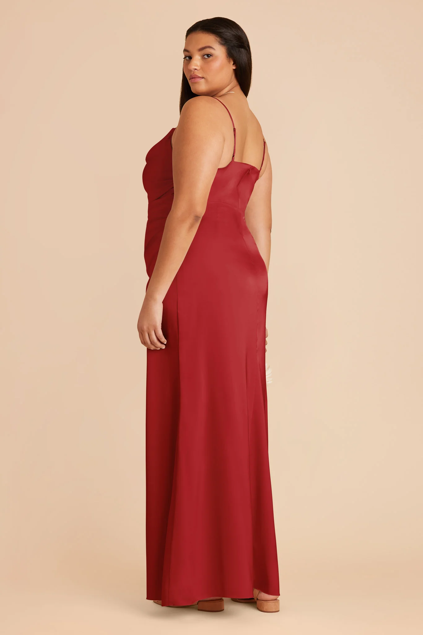 Lydia Matte Satin Dress - Ruby Red - Image 7