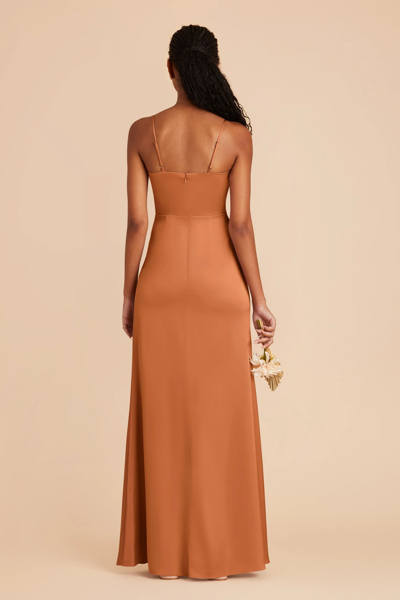 Lydia Matte Satin Dress - Rust - Image 6