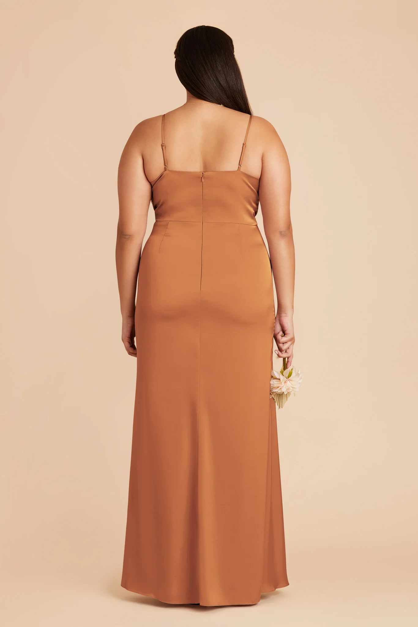 Lydia Matte Satin Dress - Rust - Image 9