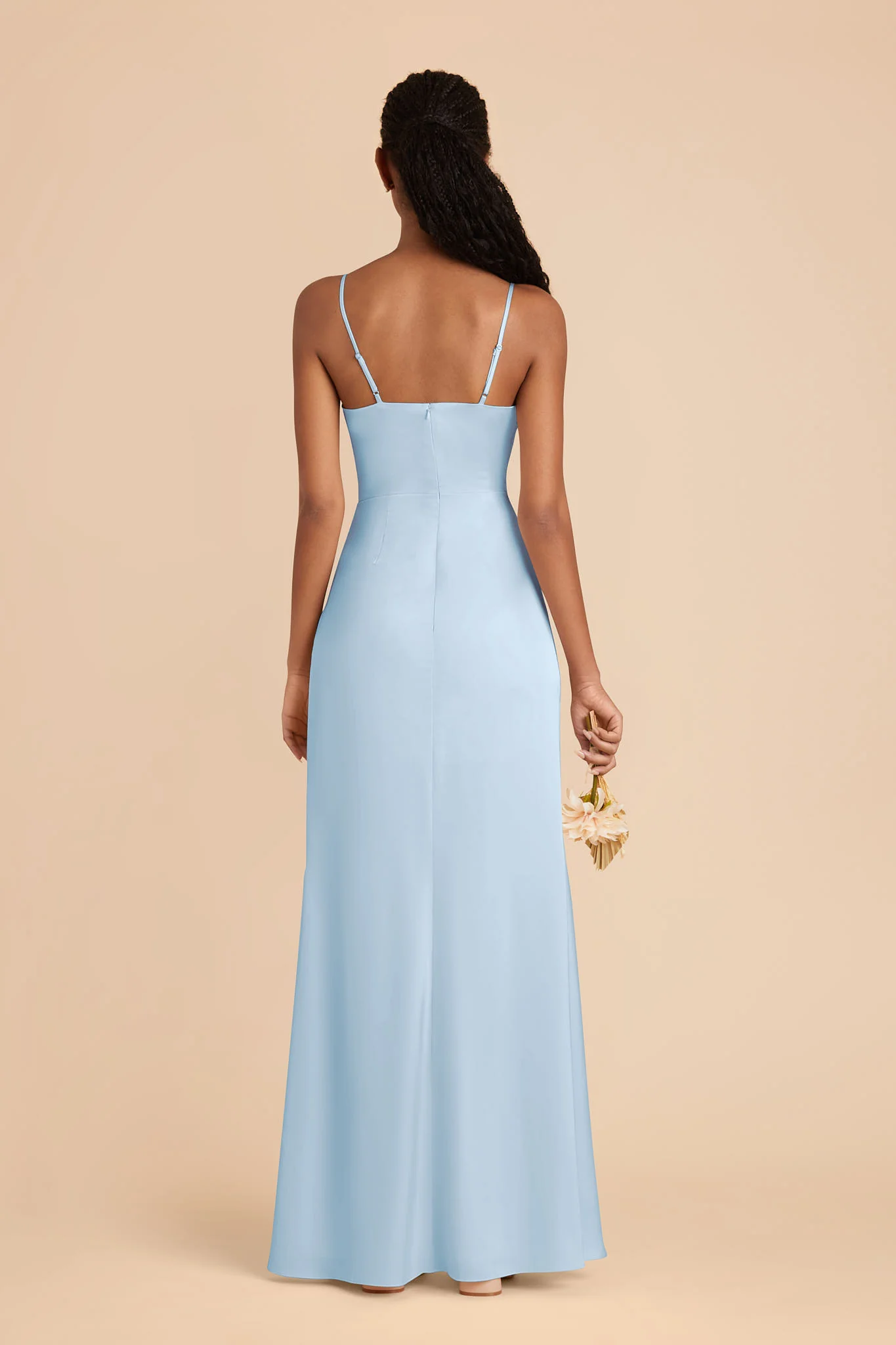 Lydia Matte Satin Dress - Sky Blue - Image 5